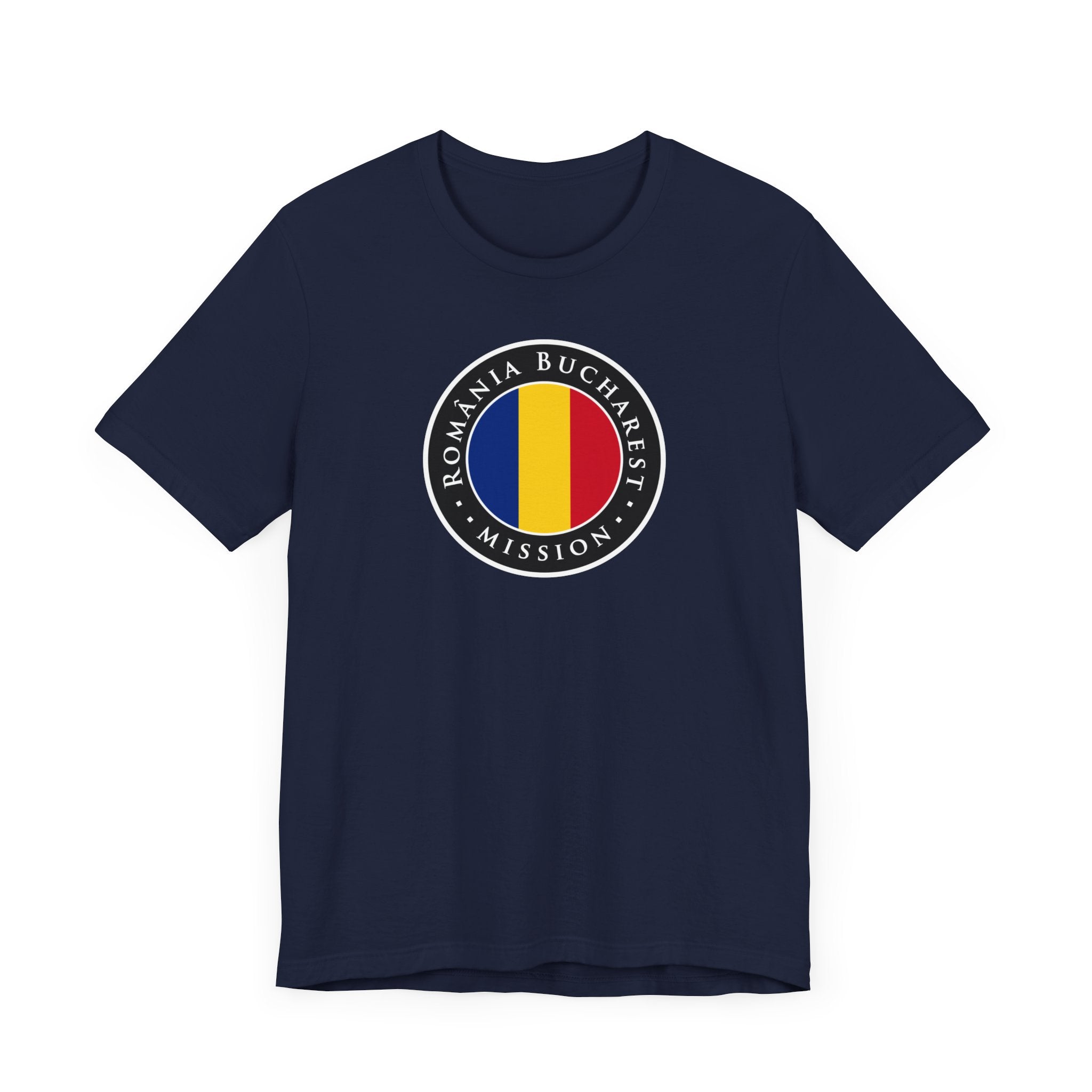 Romania Bucharest Mission Flag Logo (Black Border) T-shirt - Mission Wishlist - LDS Missionary Gift Store