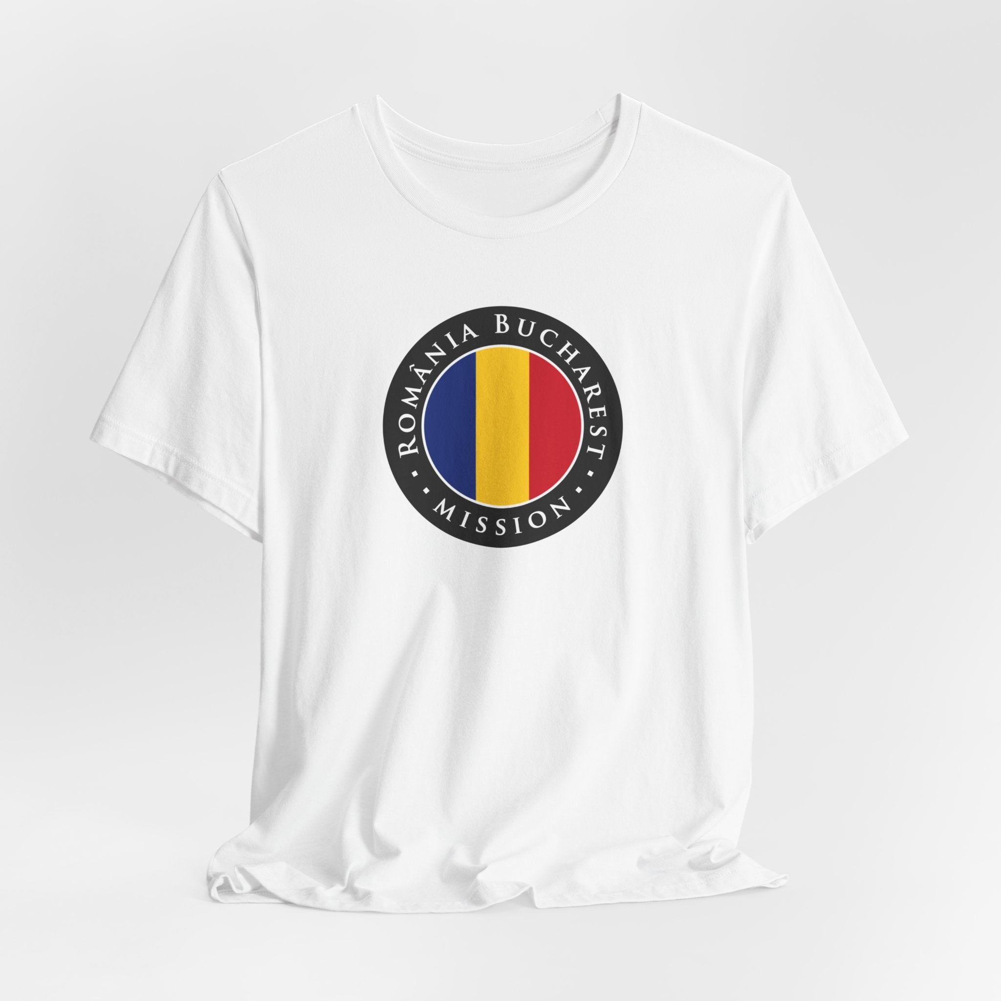 Romania Bucharest Mission Flag Logo (Black Border) T-shirt - Mission Wishlist - LDS Missionary Gift Store
