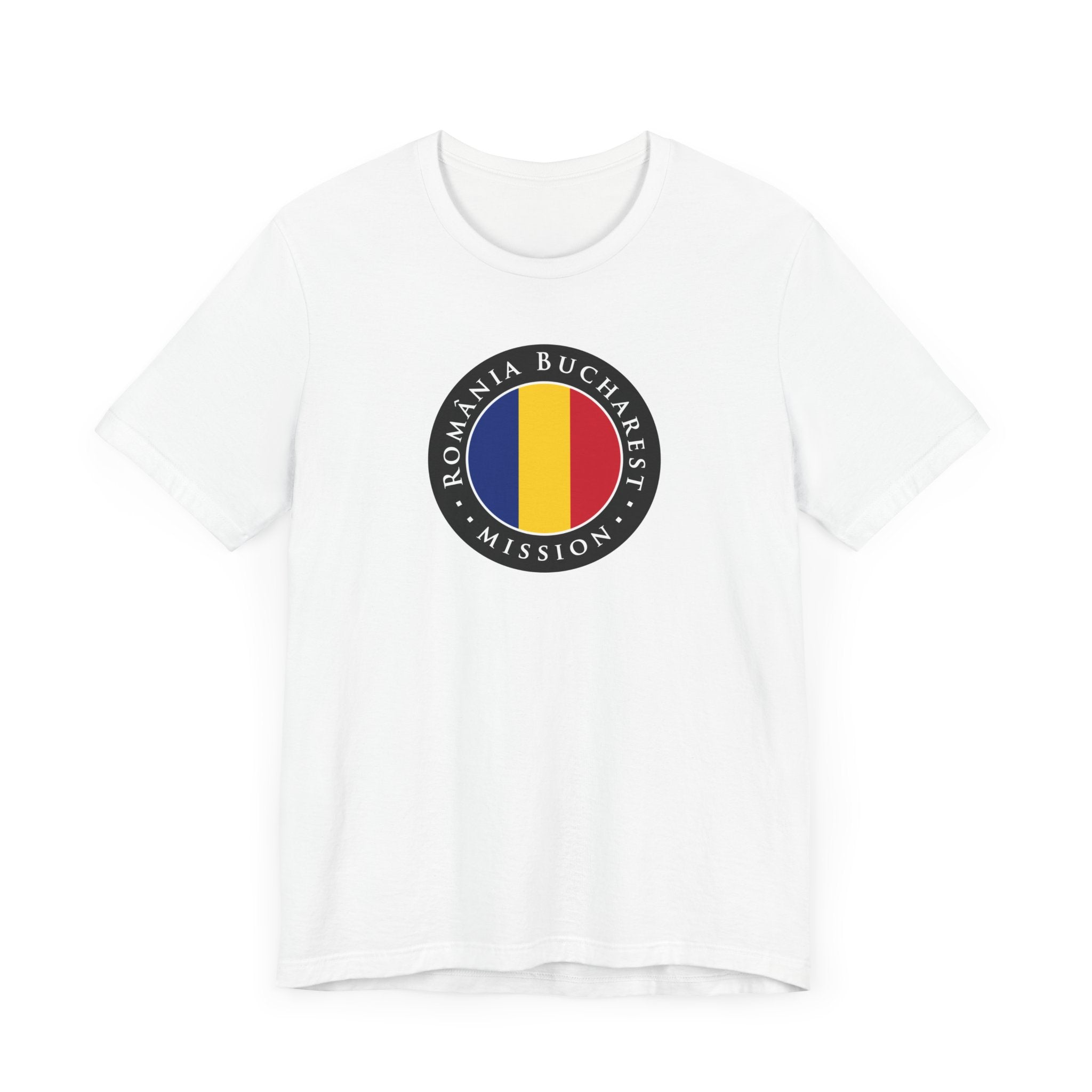 Romania Bucharest Mission Flag Logo (Black Border) T-shirt - Mission Wishlist - LDS Missionary Gift Store