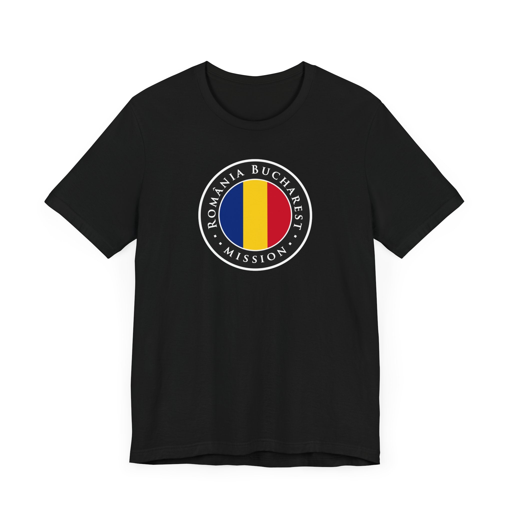 Romania Bucharest Mission Flag Logo (Black Border) T-shirt - Mission Wishlist - LDS Missionary Gift Store