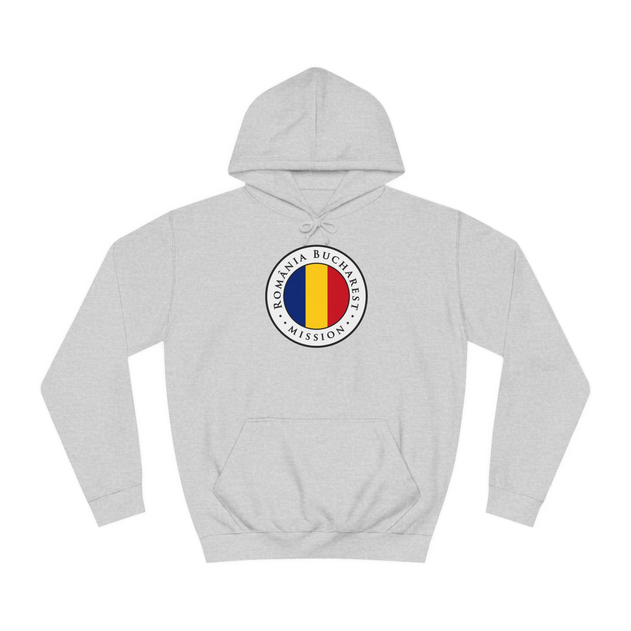 Romania Bucharest Mission Flag Logo (White Border) College Hoodie - Latter-Day Saint LDS Missionary Gift - Book of Mormon