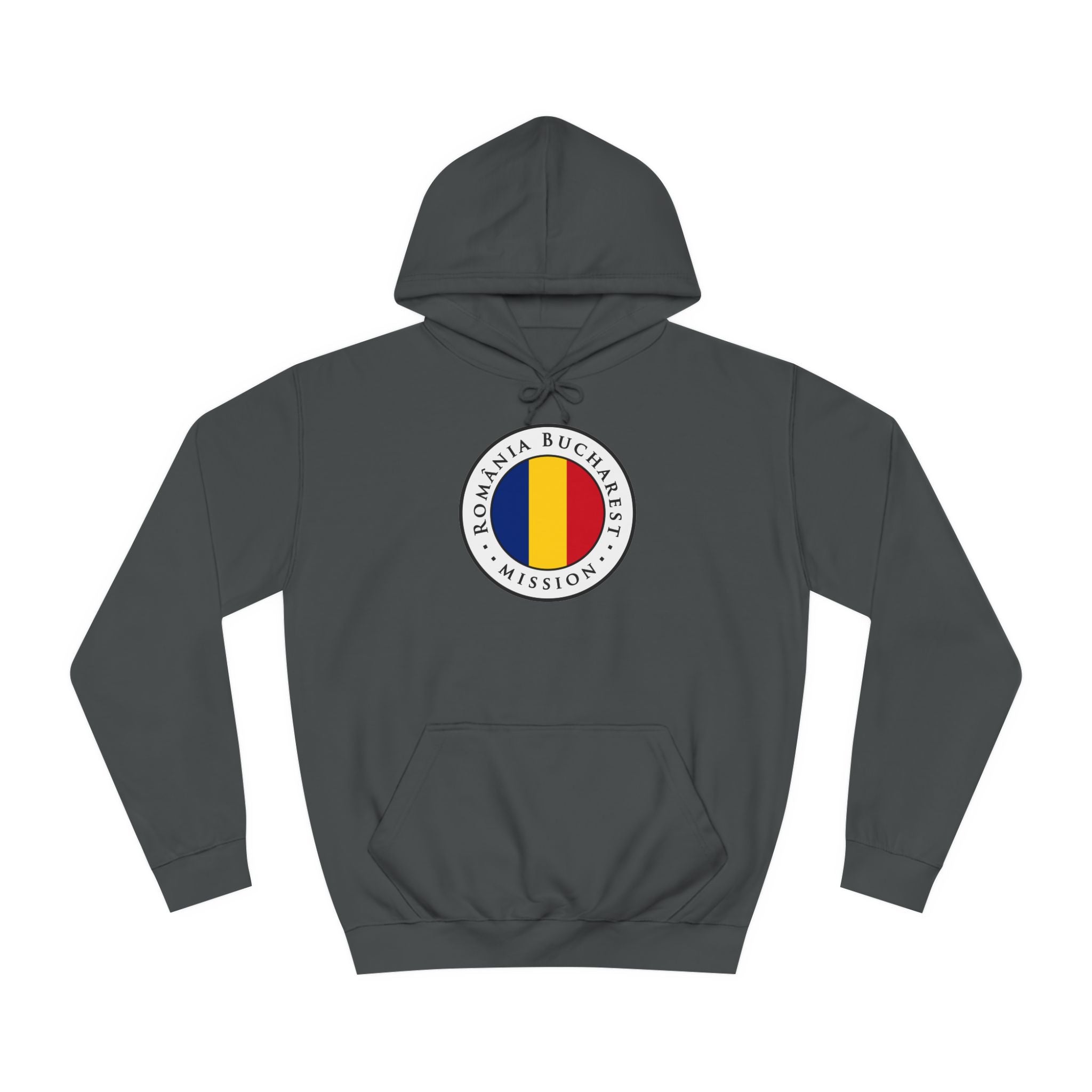 Romania Bucharest Mission Flag Logo (White Border) College Hoodie - Latter-Day Saint LDS Missionary Gift - Book of Mormon