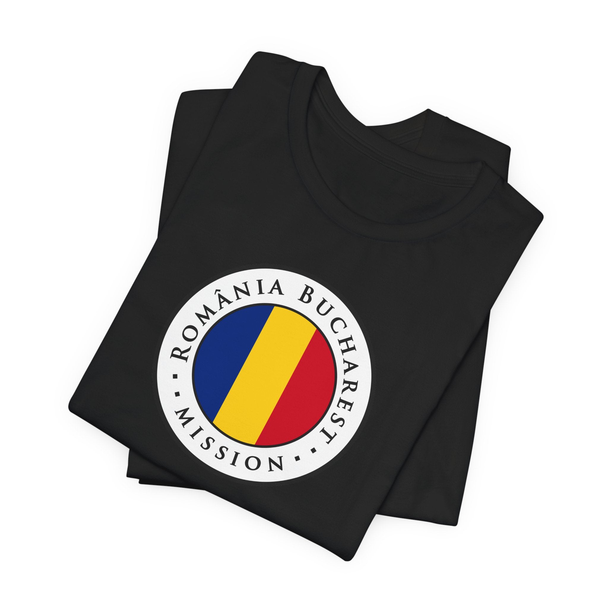 Romania Bucharest Mission Flag Logo (White Border) T-shirt - Mission Wishlist - LDS Missionary Gift Store