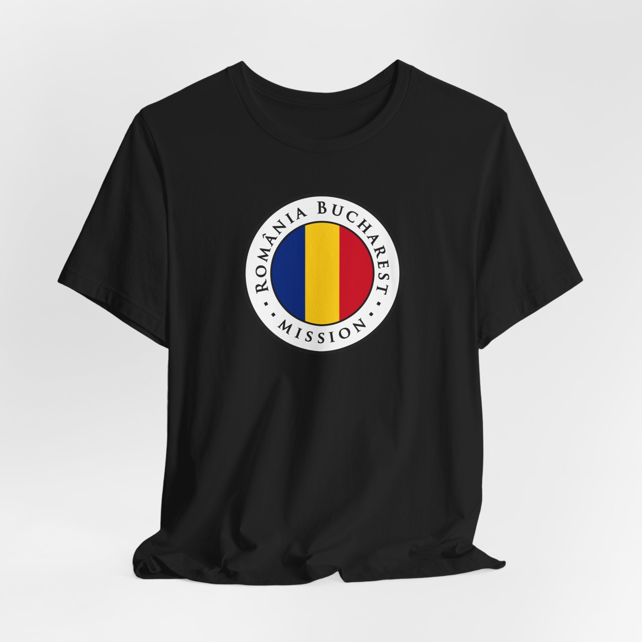 Romania Bucharest Mission Flag Logo (White Border) T-shirt - Mission Wishlist - LDS Missionary Gift Store