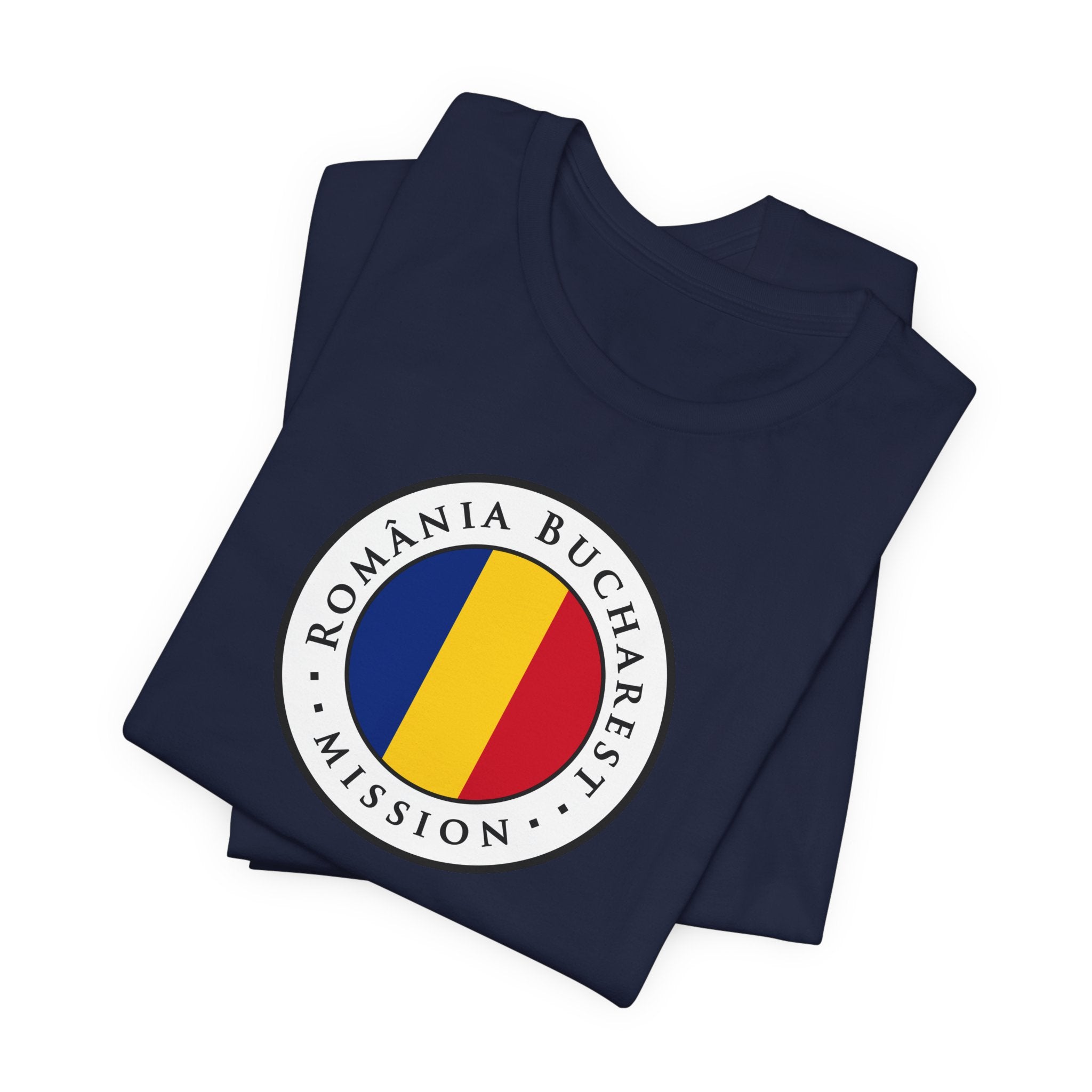Romania Bucharest Mission Flag Logo (White Border) T-shirt - Mission Wishlist - LDS Missionary Gift Store