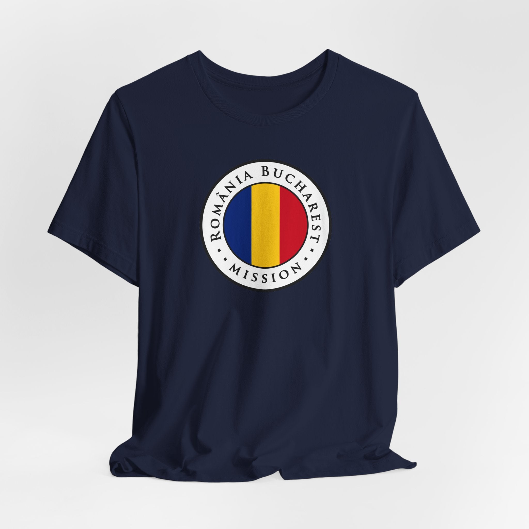 Romania Bucharest Mission Flag Logo (White Border) T-shirt - Mission Wishlist - LDS Missionary Gift Store