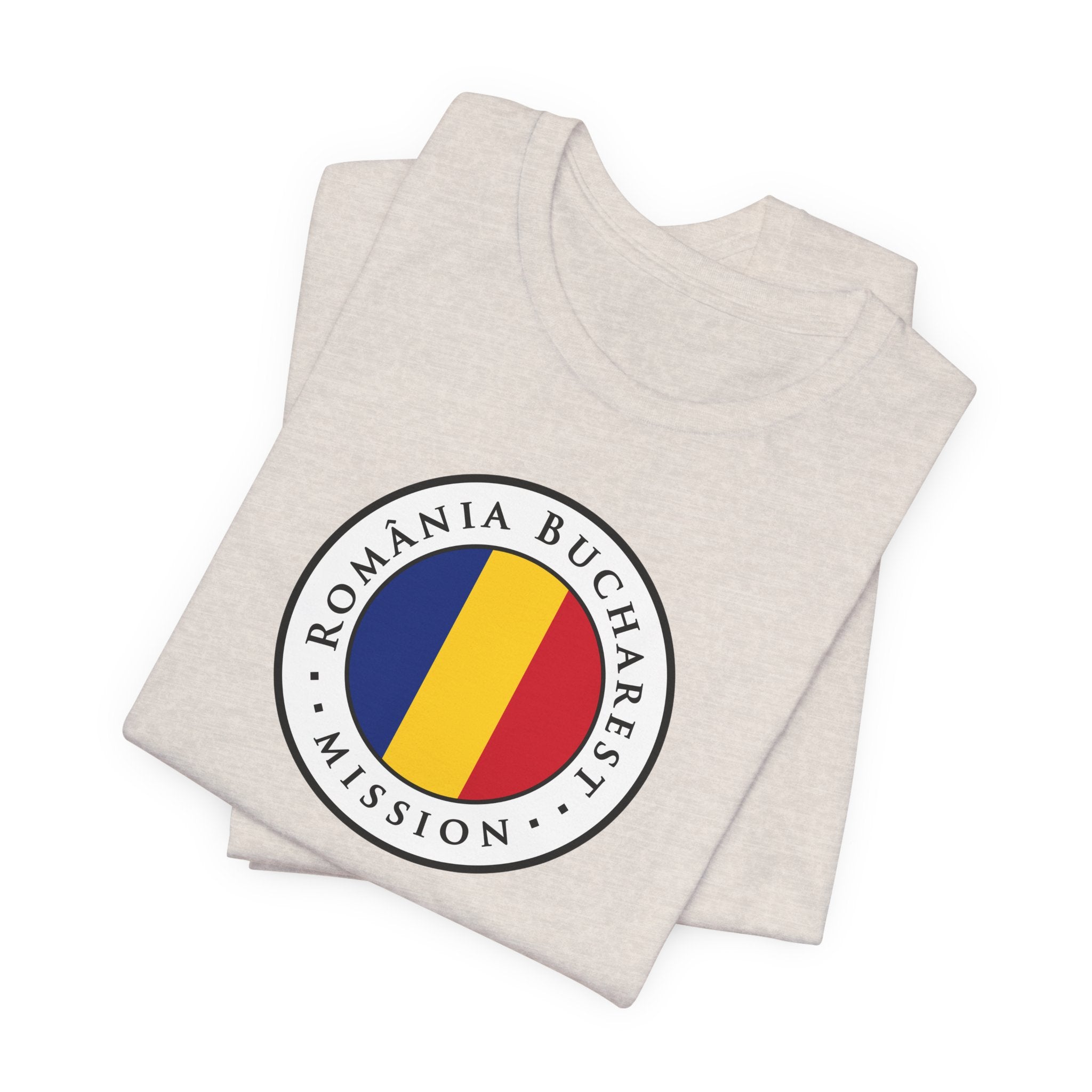 Romania Bucharest Mission Flag Logo (White Border) T-shirt - Mission Wishlist - LDS Missionary Gift Store