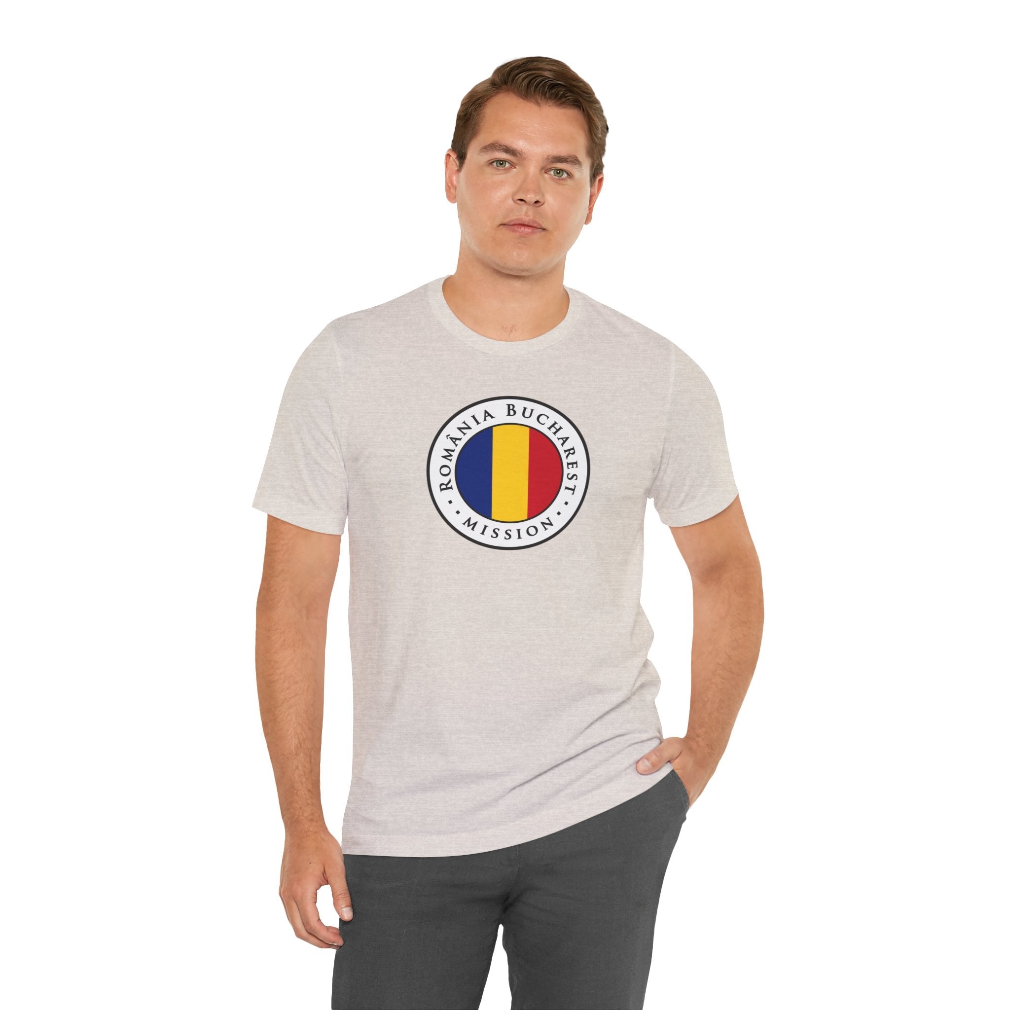 Romania Bucharest Mission Flag Logo (White Border) T-shirt - Mission Wishlist - LDS Missionary Gift Store