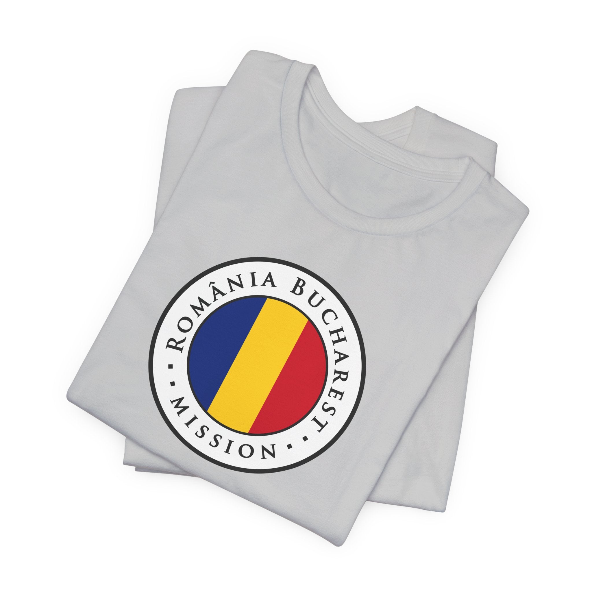 Romania Bucharest Mission Flag Logo (White Border) T-shirt - Mission Wishlist - LDS Missionary Gift Store