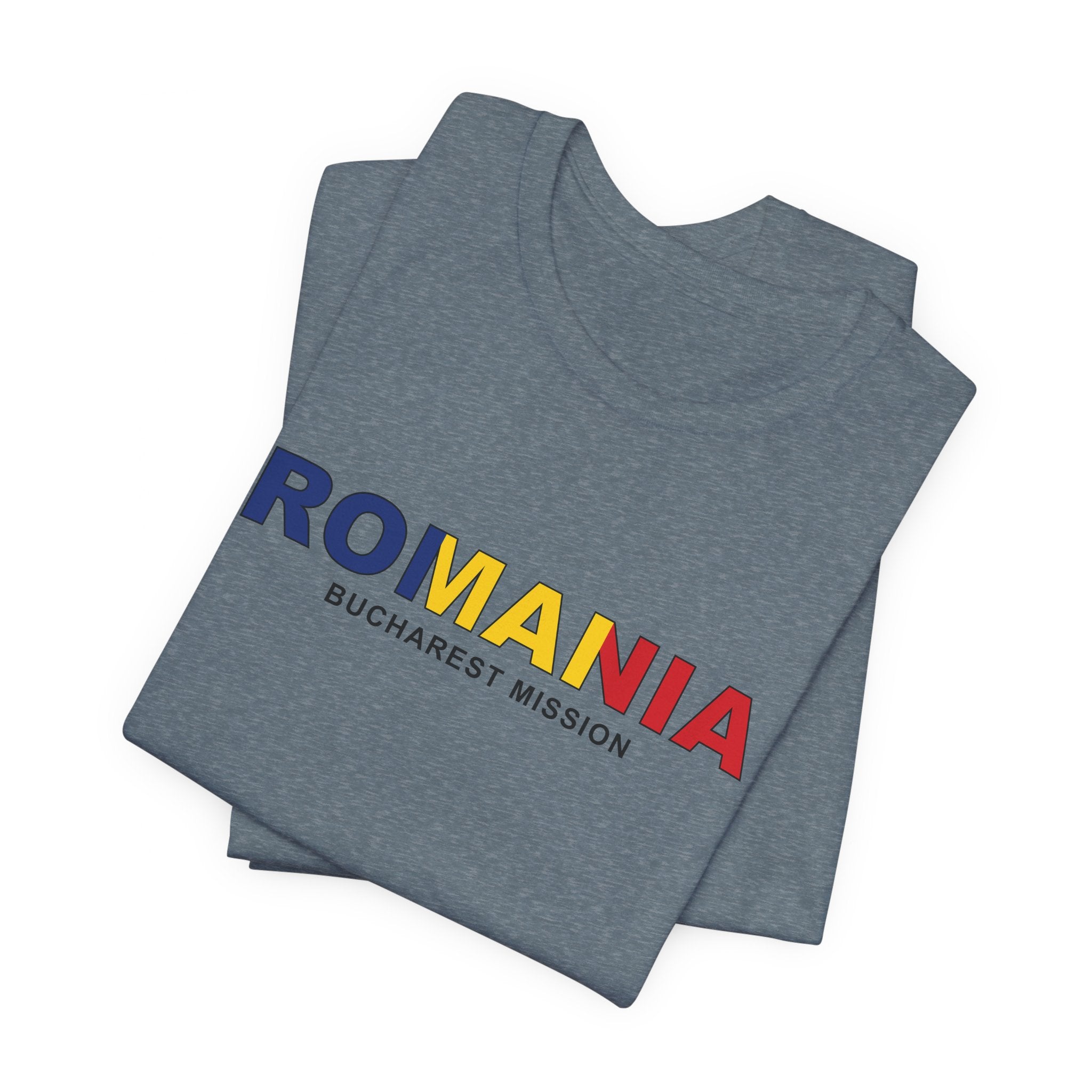 Romania Bucharest Mission Flag Title T-shirt - Latter-Day Saint LDS Missionary Gift - Book of Mormon