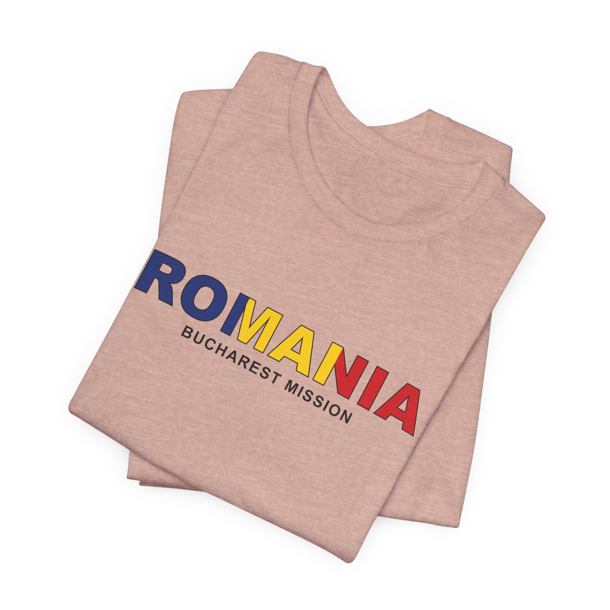 Romania Bucharest Mission Flag Title T-shirt - Latter-Day Saint LDS Missionary Gift - Book of Mormon