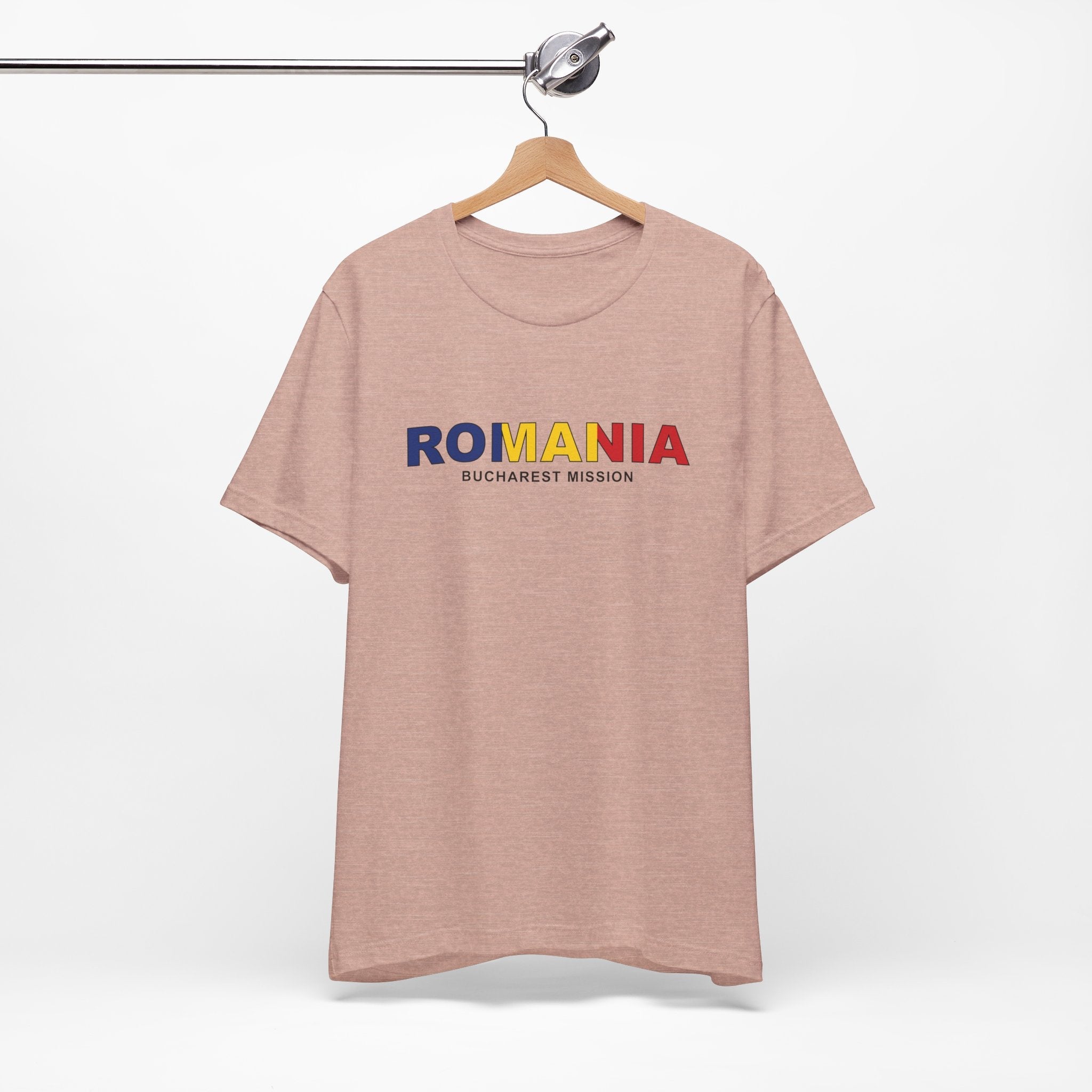 Romania Bucharest Mission Flag Title T-shirt - Latter-Day Saint LDS Missionary Gift - Book of Mormon
