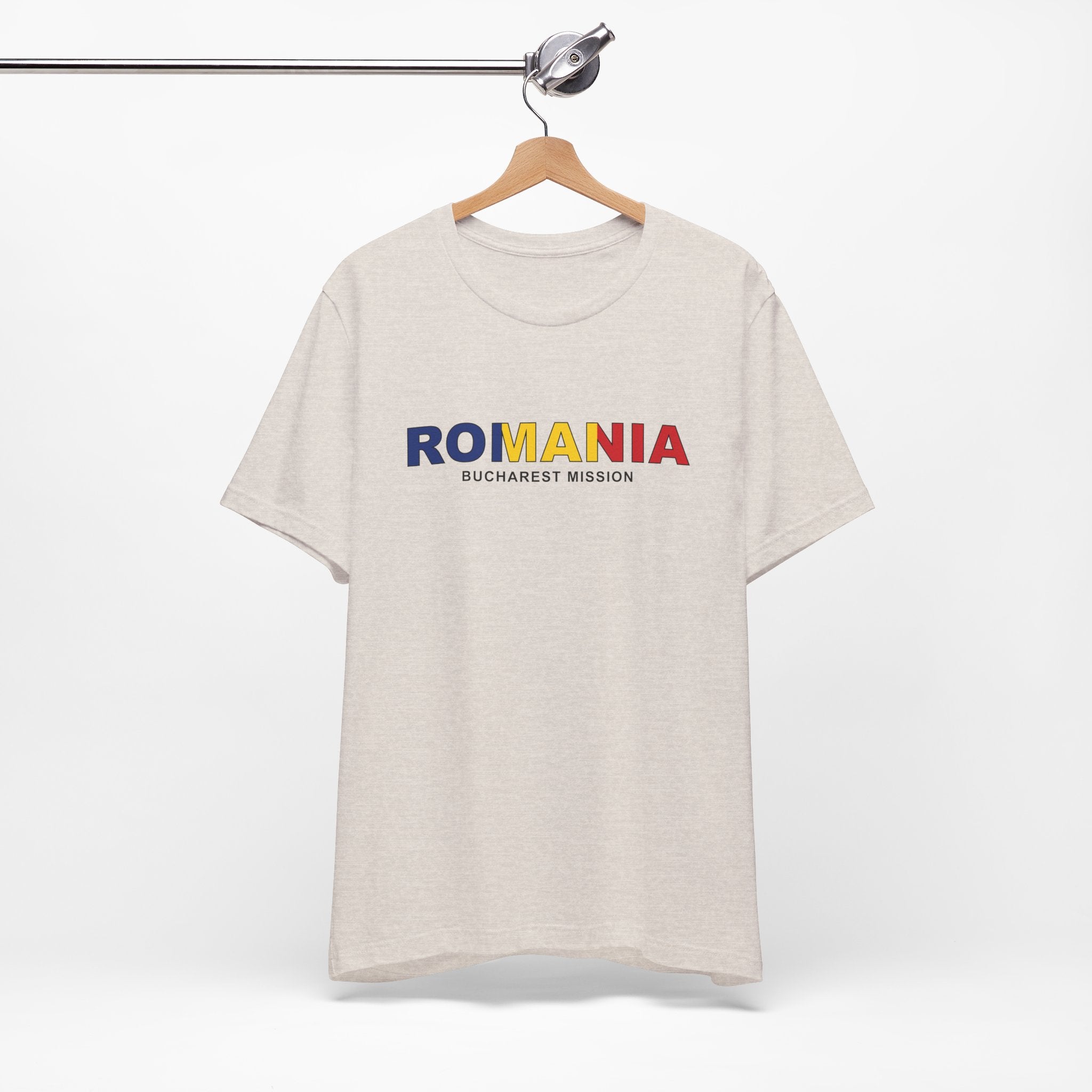 Romania Bucharest Mission Flag Title T-shirt - Latter-Day Saint LDS Missionary Gift - Book of Mormon