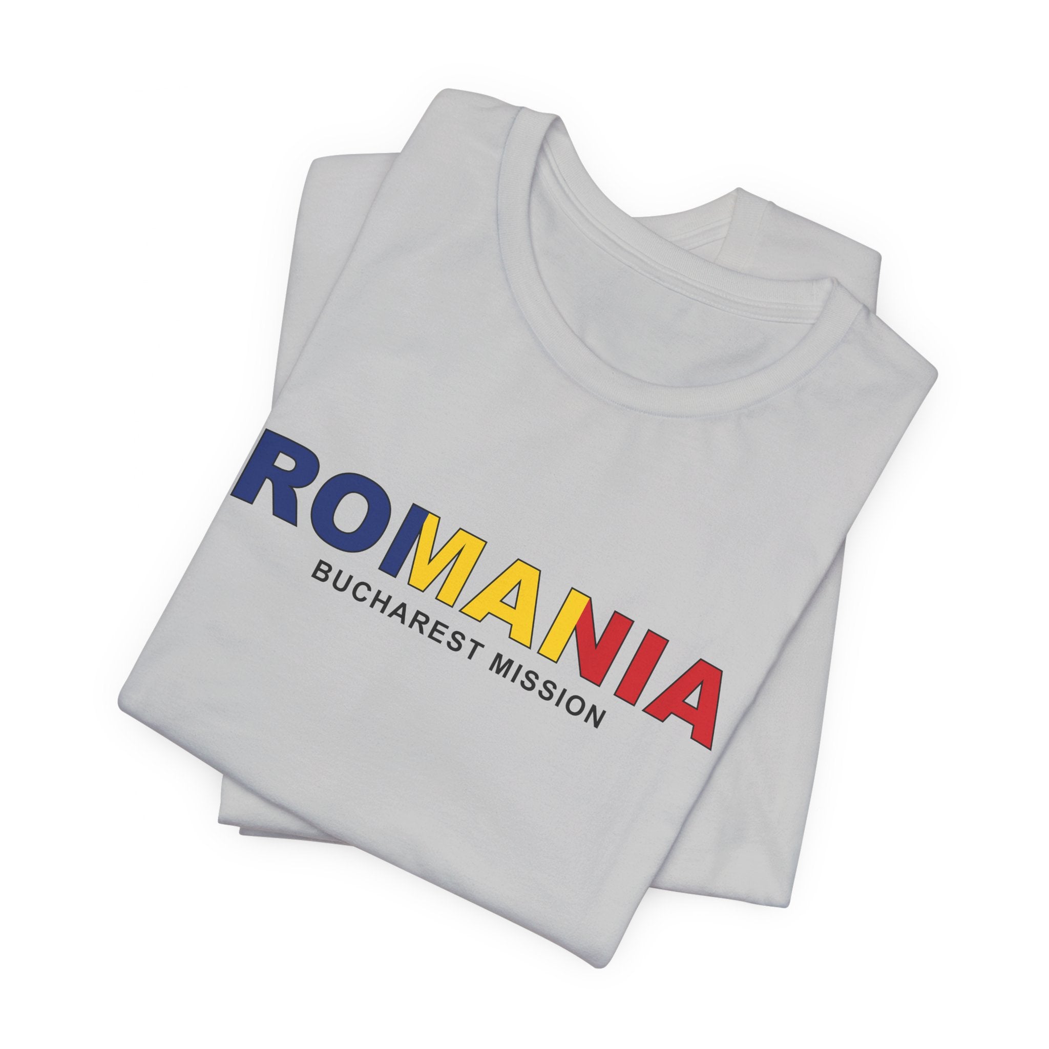 Romania Bucharest Mission Flag Title T-shirt - Latter-Day Saint LDS Missionary Gift - Book of Mormon