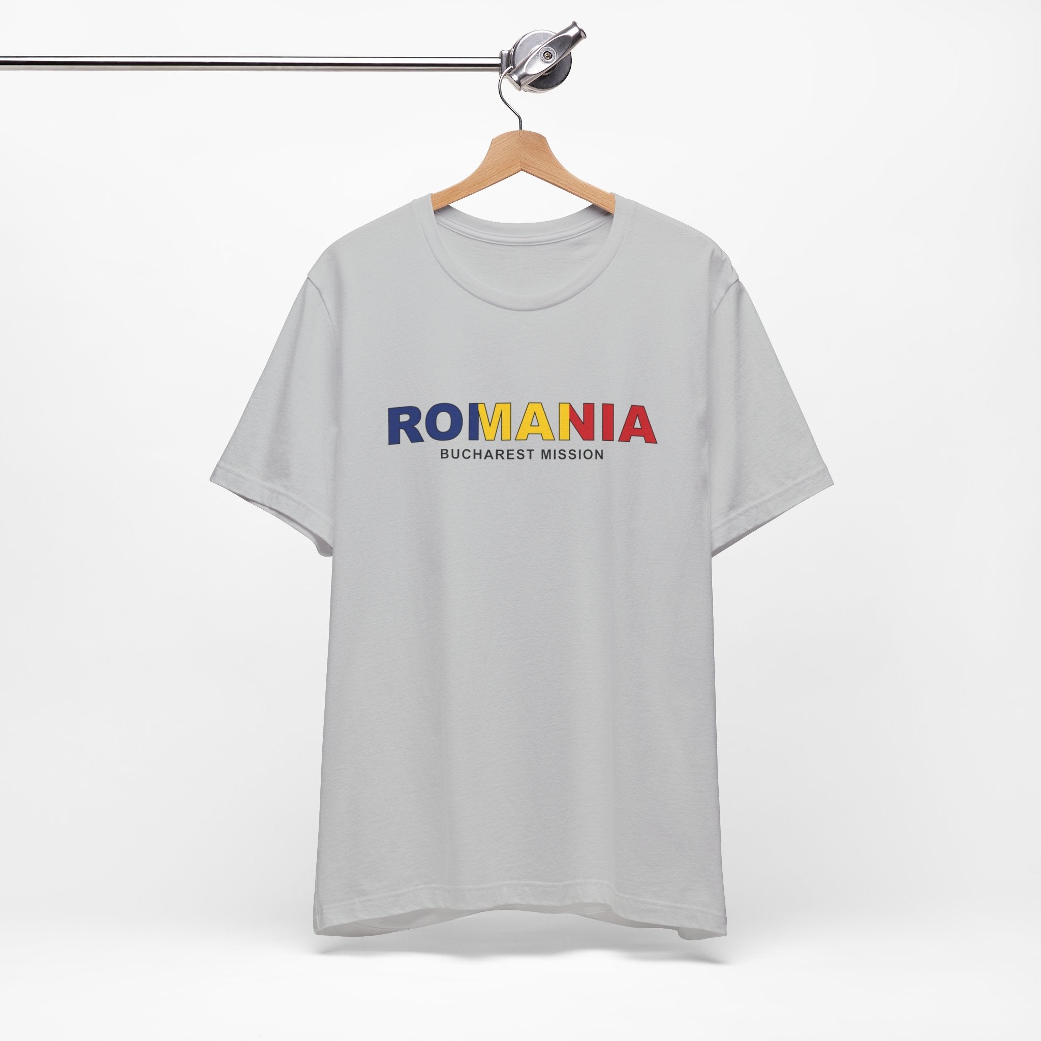 Romania Bucharest Mission Flag Title T-shirt - Latter-Day Saint LDS Missionary Gift - Book of Mormon