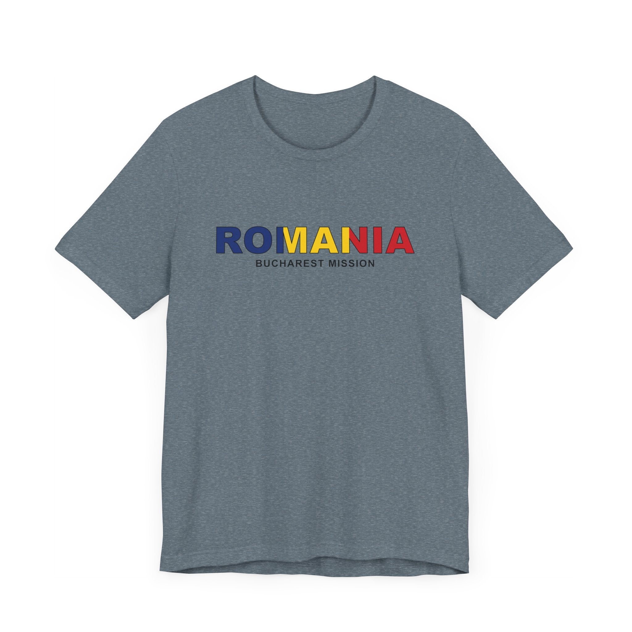 Romania Bucharest Mission Flag Title T-shirt - Latter-Day Saint LDS Missionary Gift - Book of Mormon