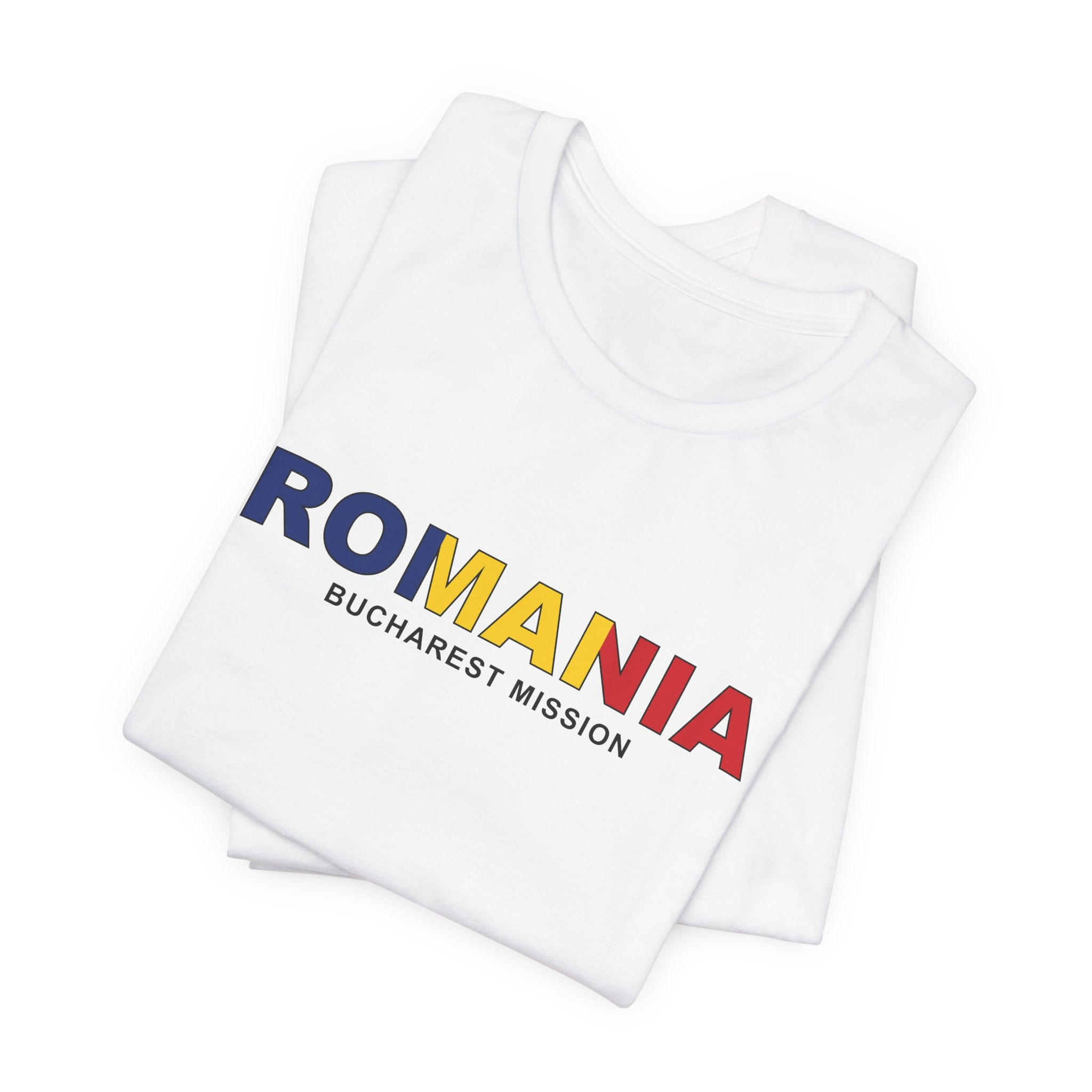 Romania Bucharest Mission Flag Title T-shirt - Latter-Day Saint LDS Missionary Gift - Book of Mormon