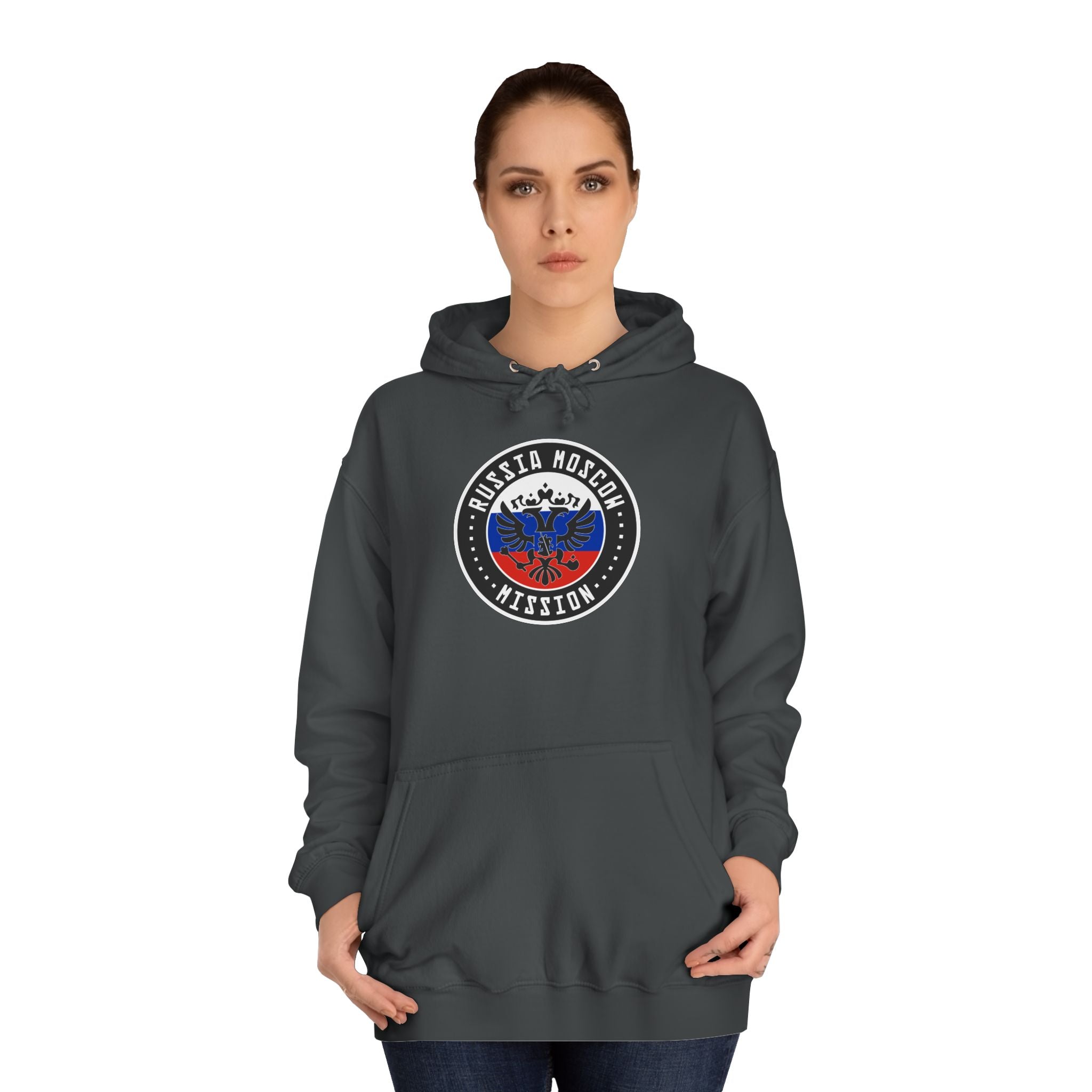 Russia Moscow Mission Flag Logo (Black Border) College Hoodie - Mission Wishlist - LDS Missionary Gift Store
