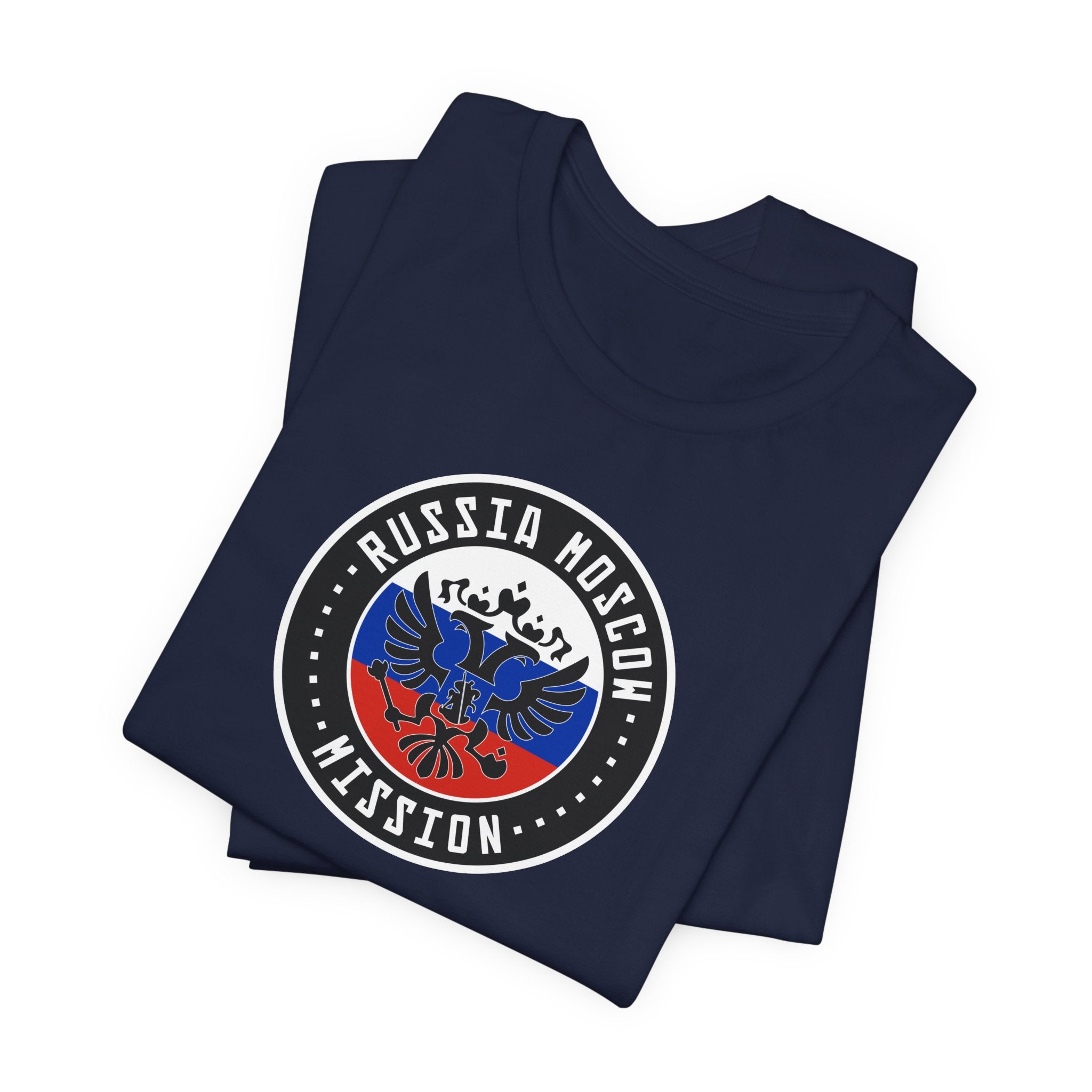 Russia Moscow Mission Flag Logo (Black Border) T-shirt - Mission Wishlist - LDS Missionary Gift Store
