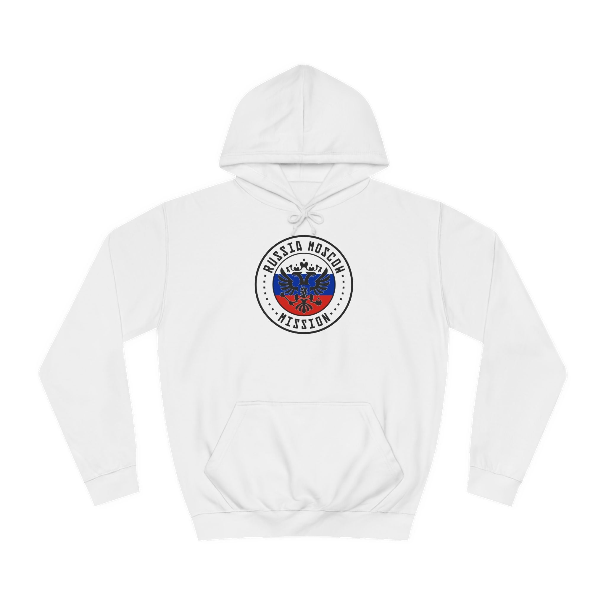 Russia Moscow Mission Flag Logo (White Border) College Hoodie - Mission Wishlist - LDS Missionary Gift Store