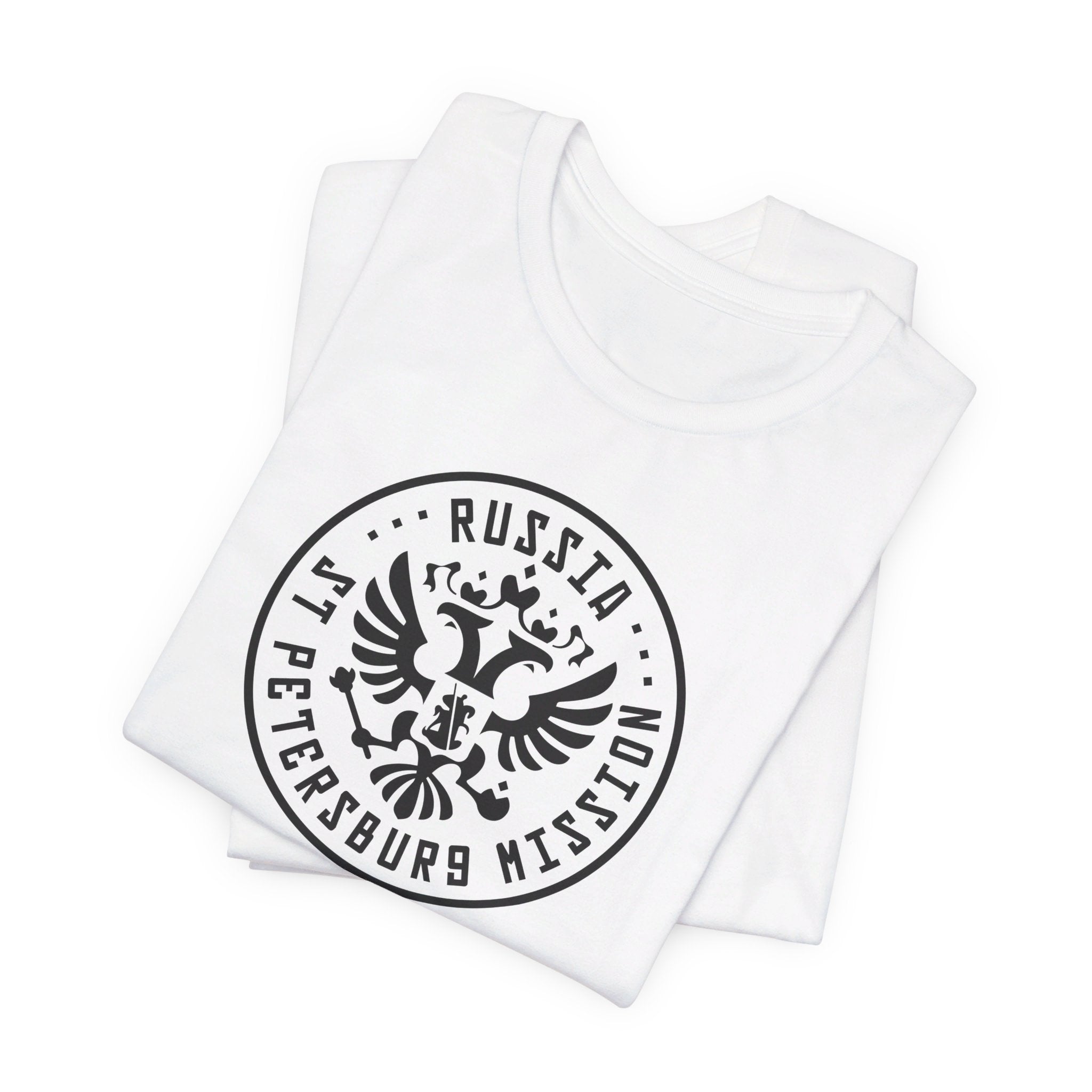 Russia Novosibirsk Mission Circular Monochrome Logo T-Shirt - Mission Wishlist - LDS Missionary Gift Store