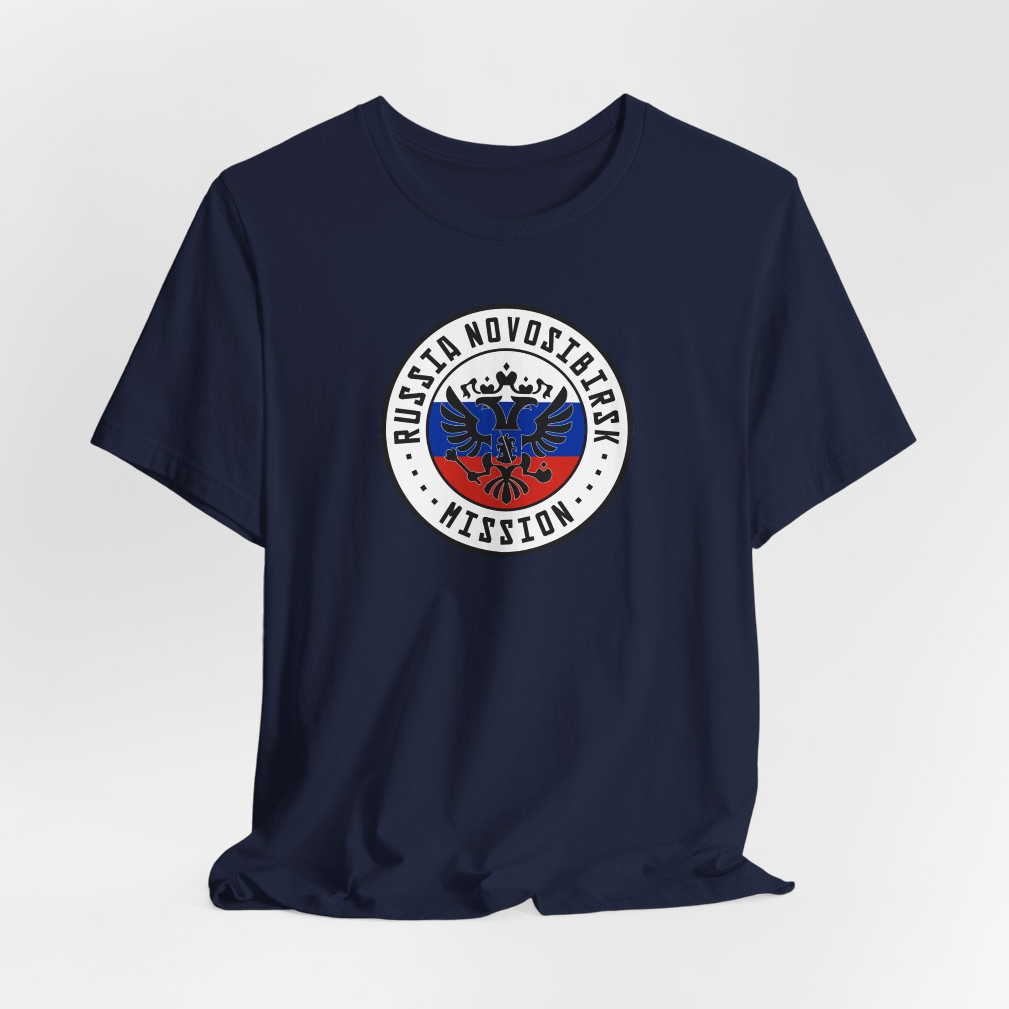 Russia Novosibirsk Mission Flag Logo (White Border) T-shirt - Mission Wishlist - LDS Missionary Gift Store