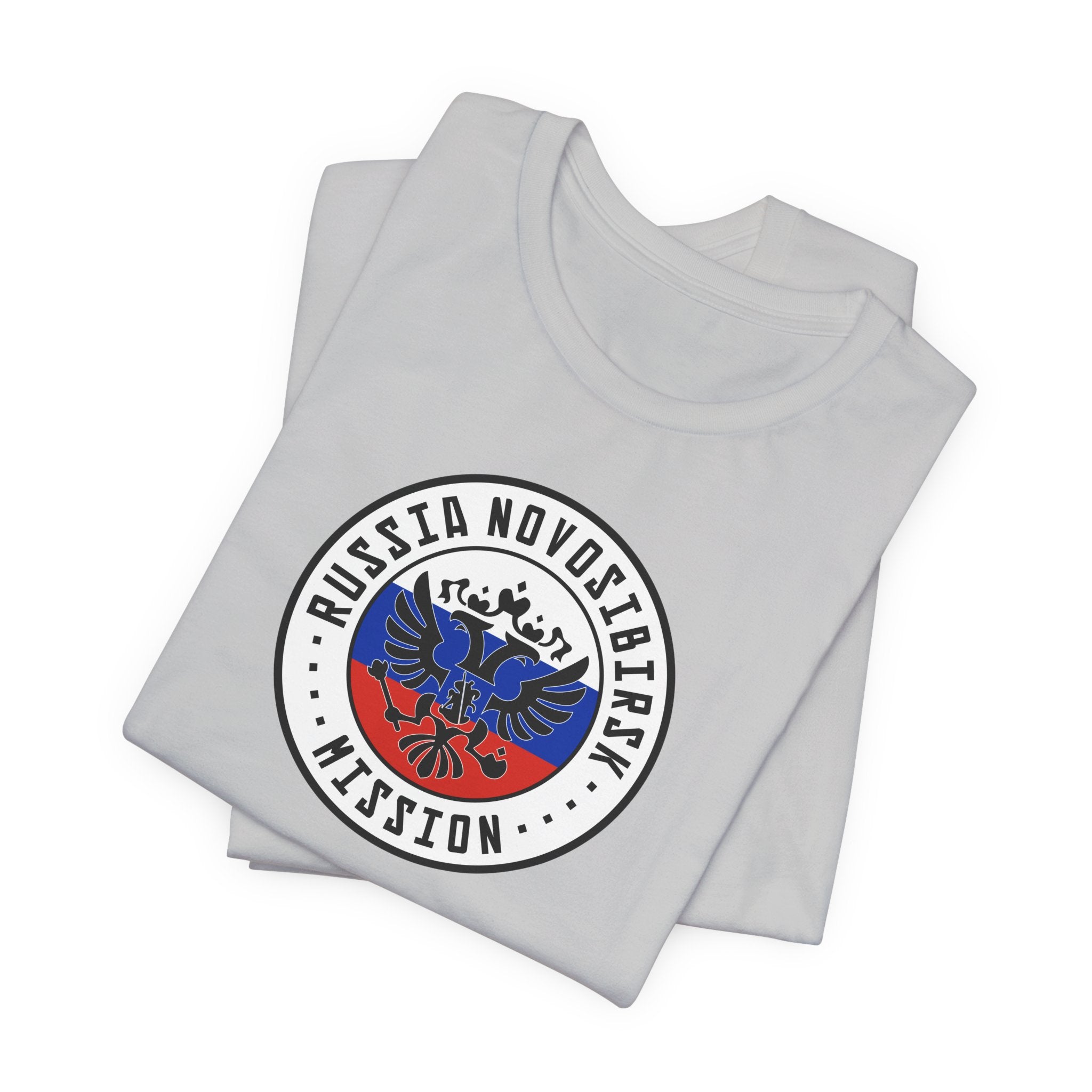 Russia Novosibirsk Mission Flag Logo (White Border) T-shirt - Mission Wishlist - LDS Missionary Gift Store