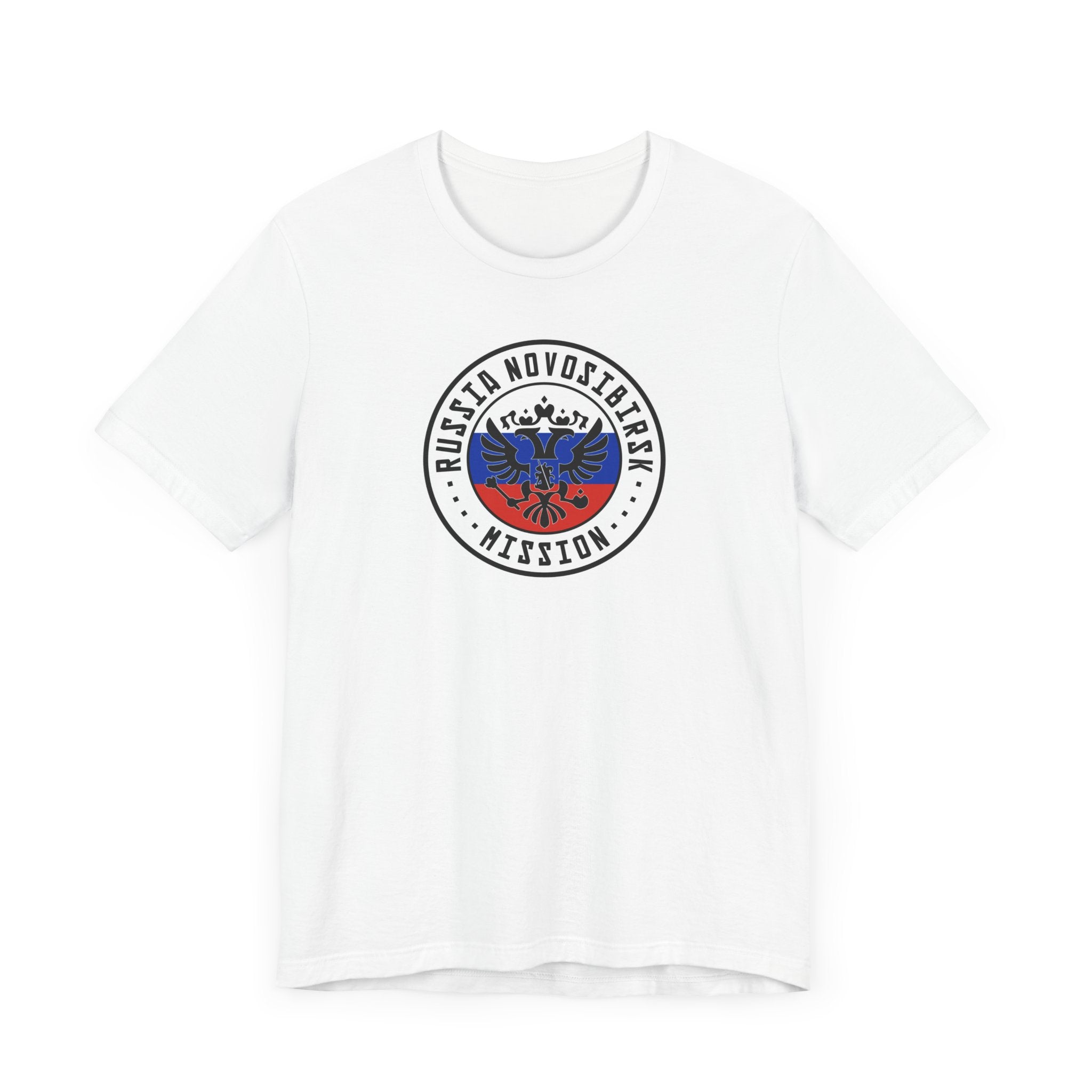 Russia Novosibirsk Mission Flag Logo (White Border) T-shirt - Mission Wishlist - LDS Missionary Gift Store