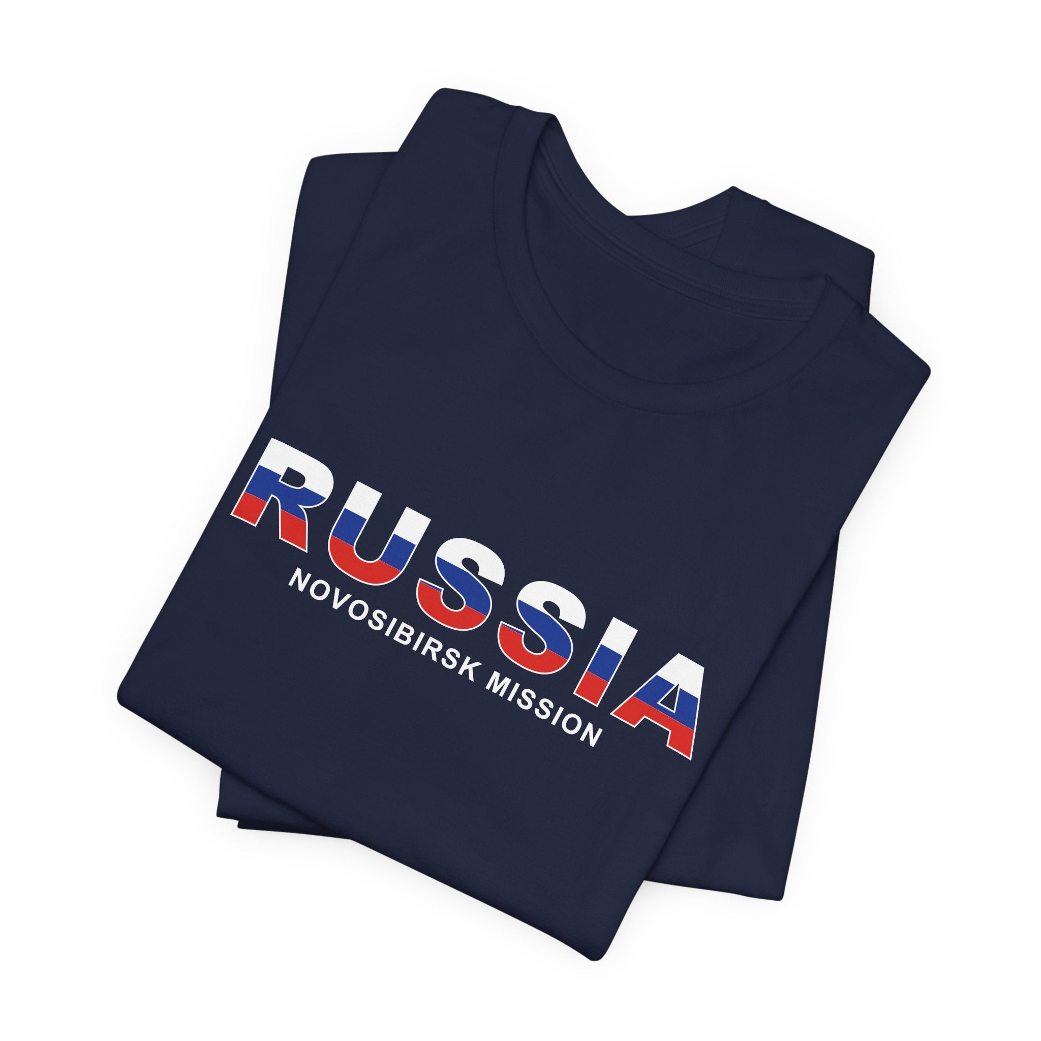 Russia Novosibirsk Mission Flag Title T-shirt - Mission Wishlist - LDS Missionary Gift Store