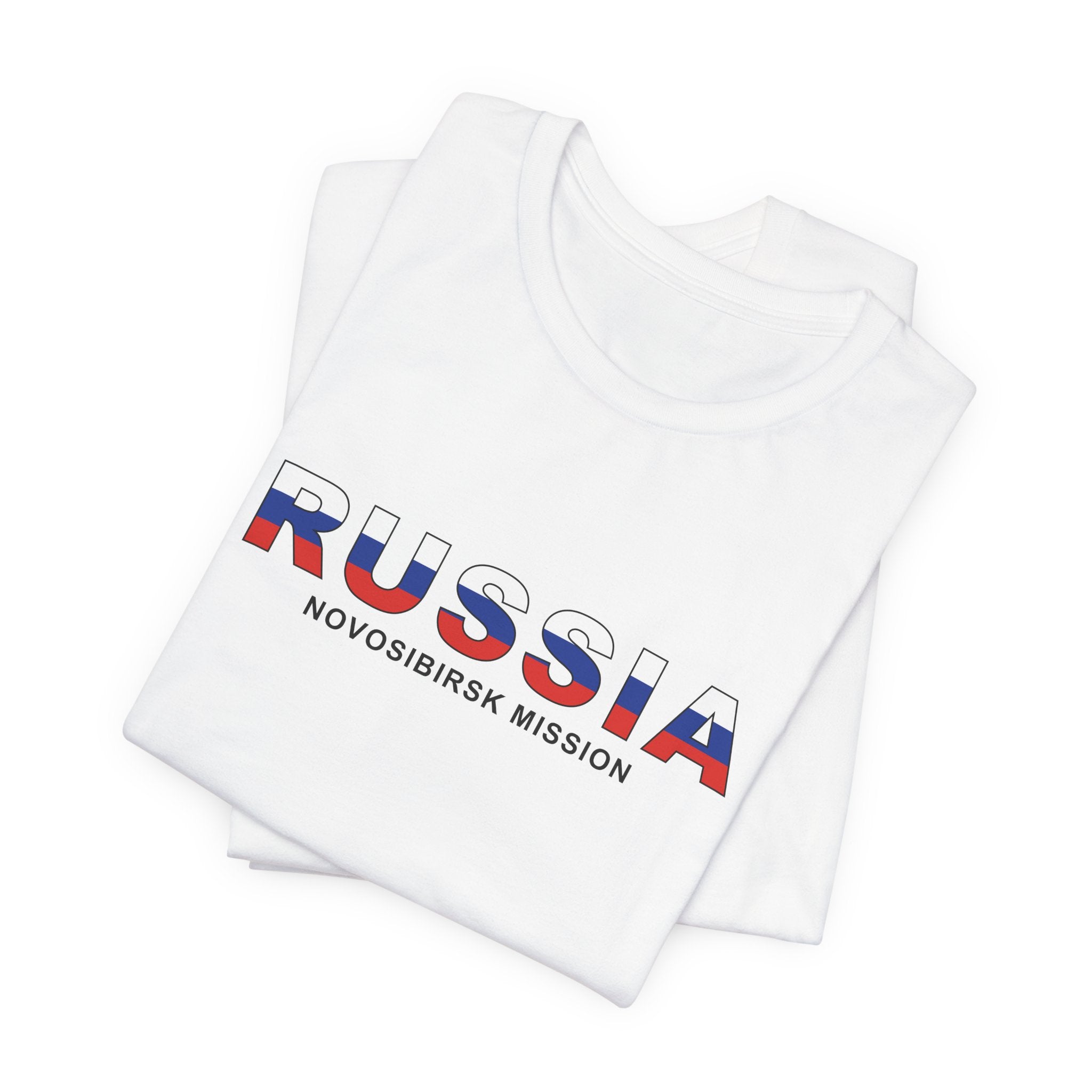 Russia Novosibirsk Mission Flag Title T-shirt - Mission Wishlist - LDS Missionary Gift Store