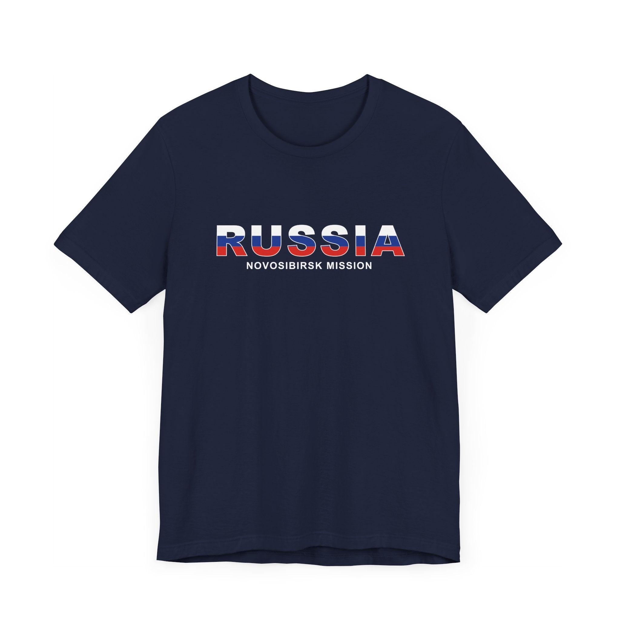 Russia Novosibirsk Mission Flag Title T-shirt - Mission Wishlist - LDS Missionary Gift Store