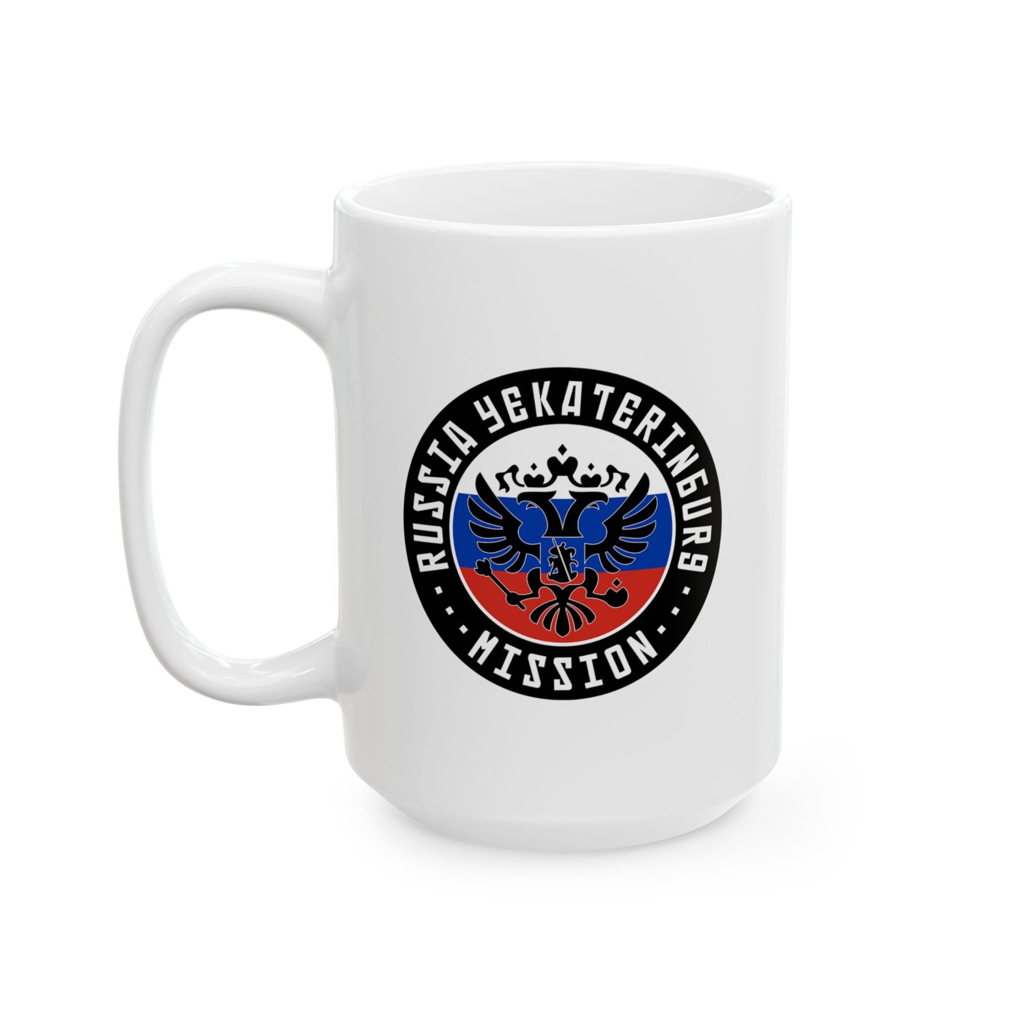 Russia Yekaterinburg Mission Circular Flag White Ceramic Mug - Latter-Day Saint LDS Missionary Gift - Book of Mormon