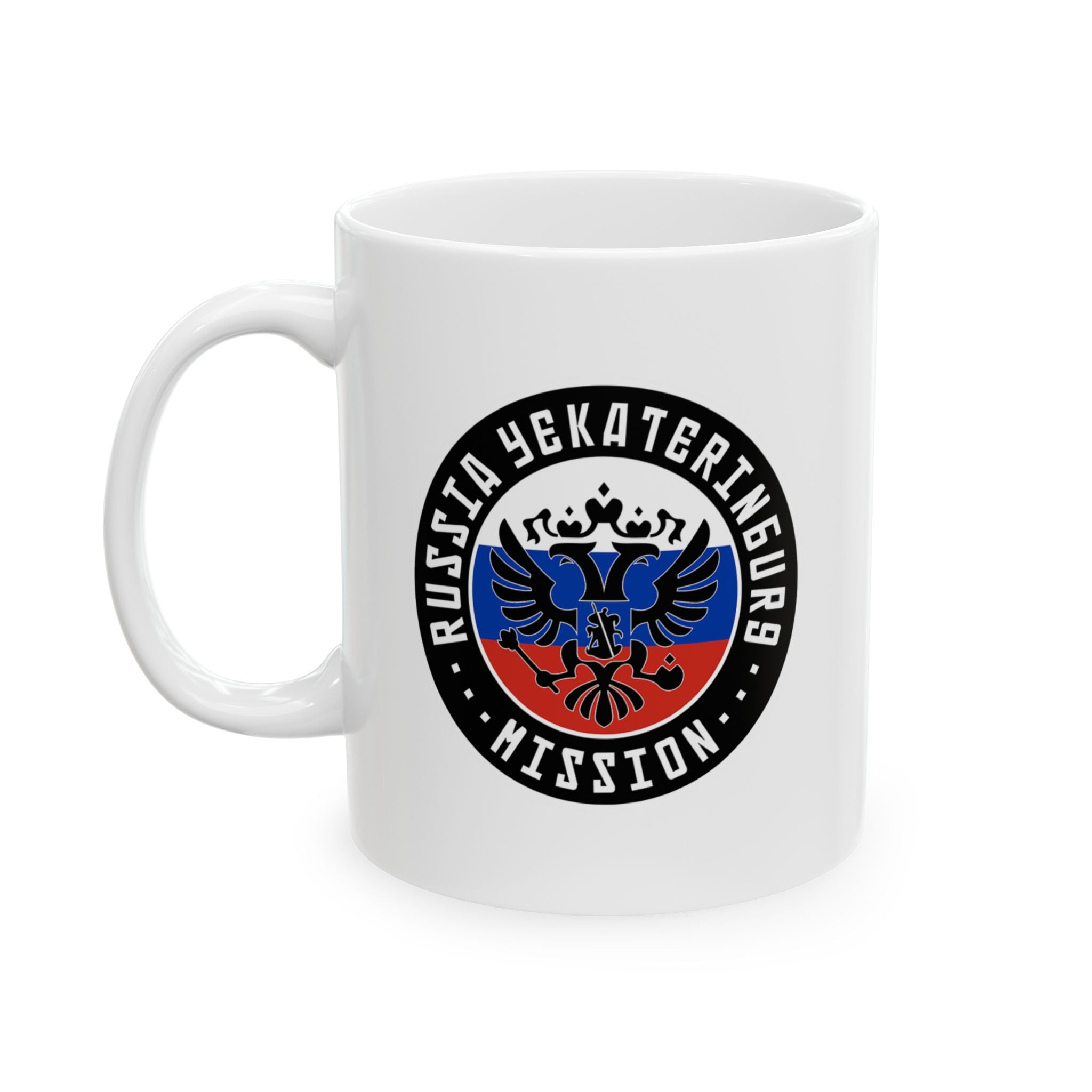 Russia Yekaterinburg Mission Circular Flag White Ceramic Mug - Latter-Day Saint LDS Missionary Gift - Book of Mormon