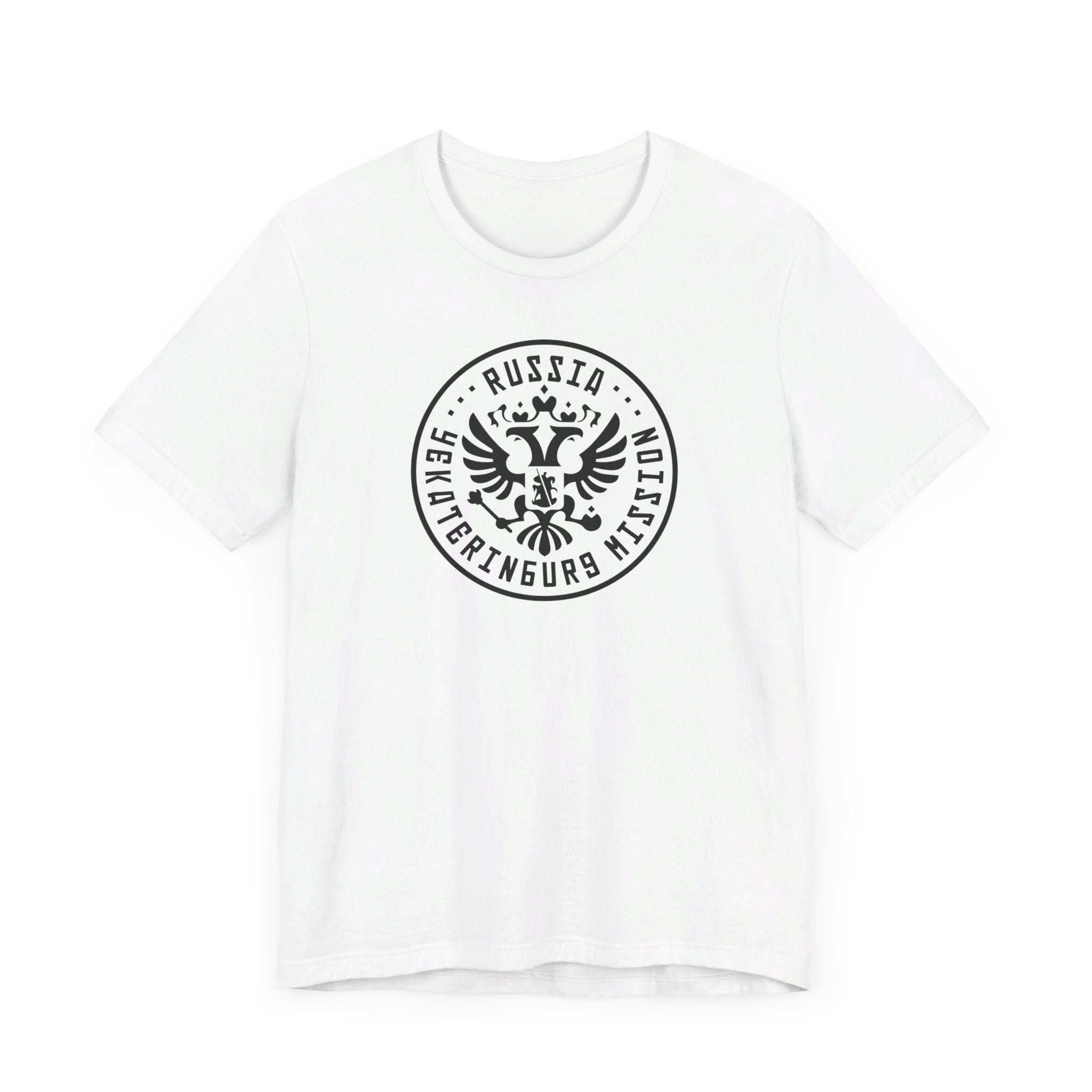 Russia Yekaterinburg Mission Circular Monochrome Logo T-Shirt - Latter-Day Saint LDS Missionary Gift - Book of Mormon