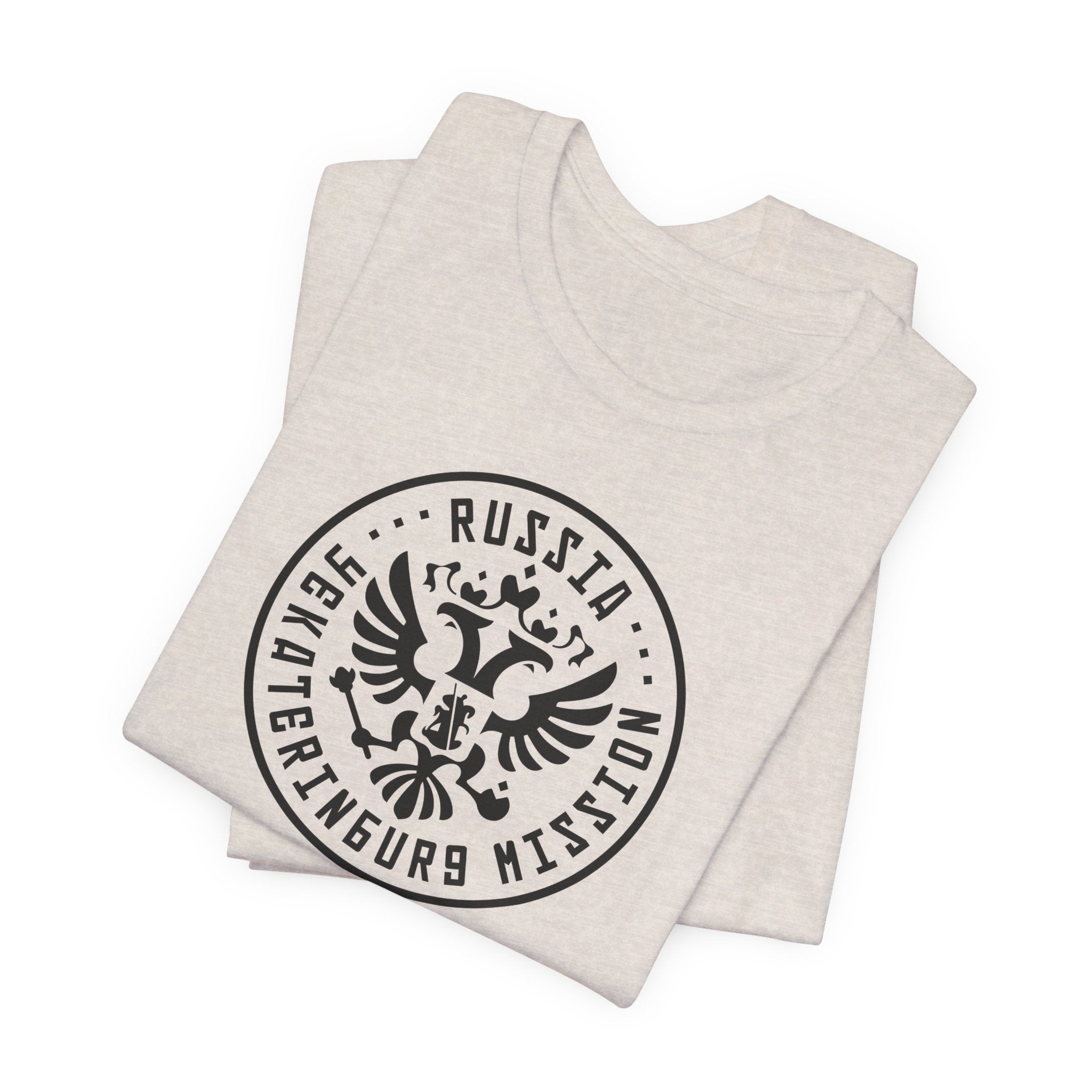 Russia Yekaterinburg Mission Circular Monochrome Logo T-Shirt - Latter-Day Saint LDS Missionary Gift - Book of Mormon