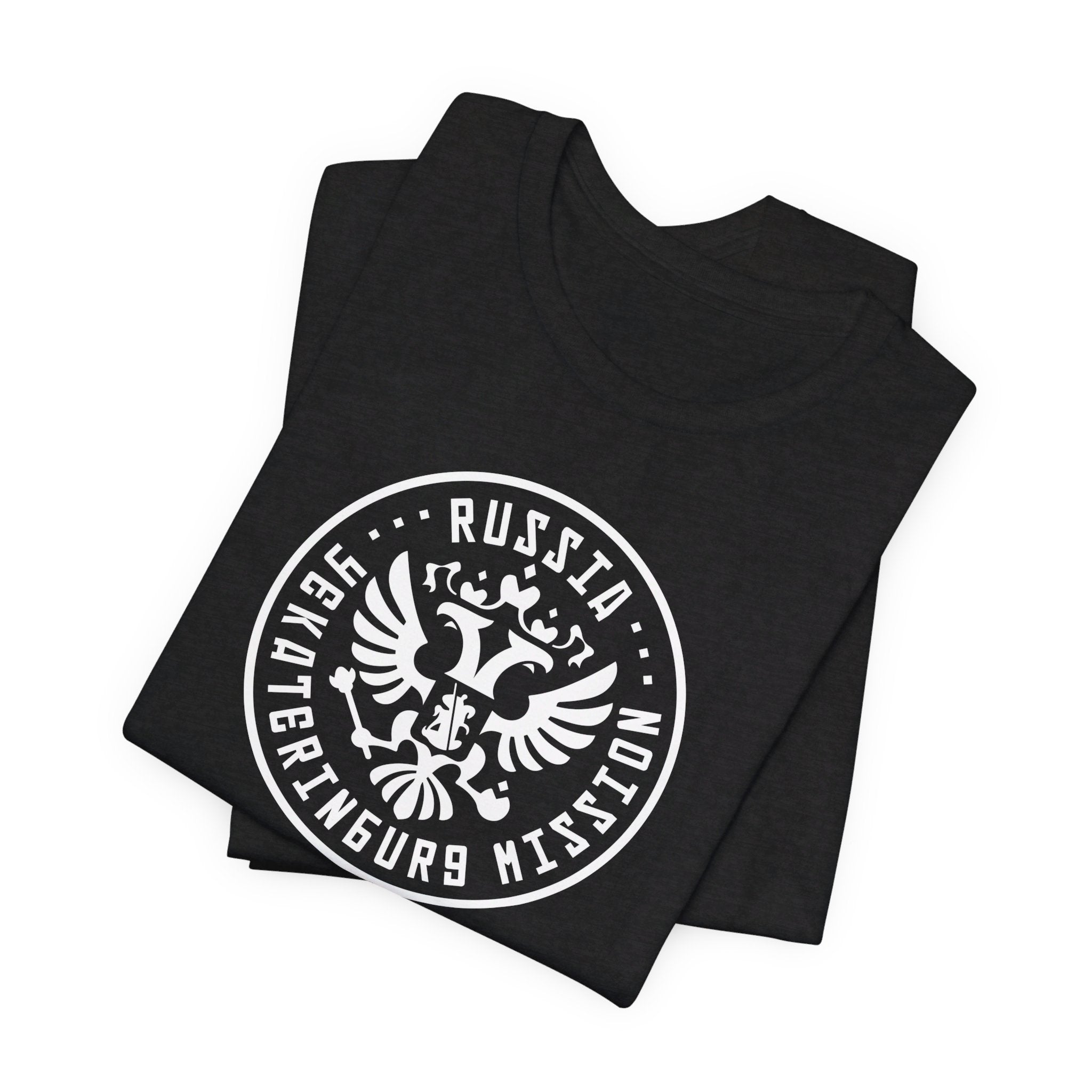 Russia Yekaterinburg Mission Circular Monochrome Logo T-Shirt - Latter-Day Saint LDS Missionary Gift - Book of Mormon