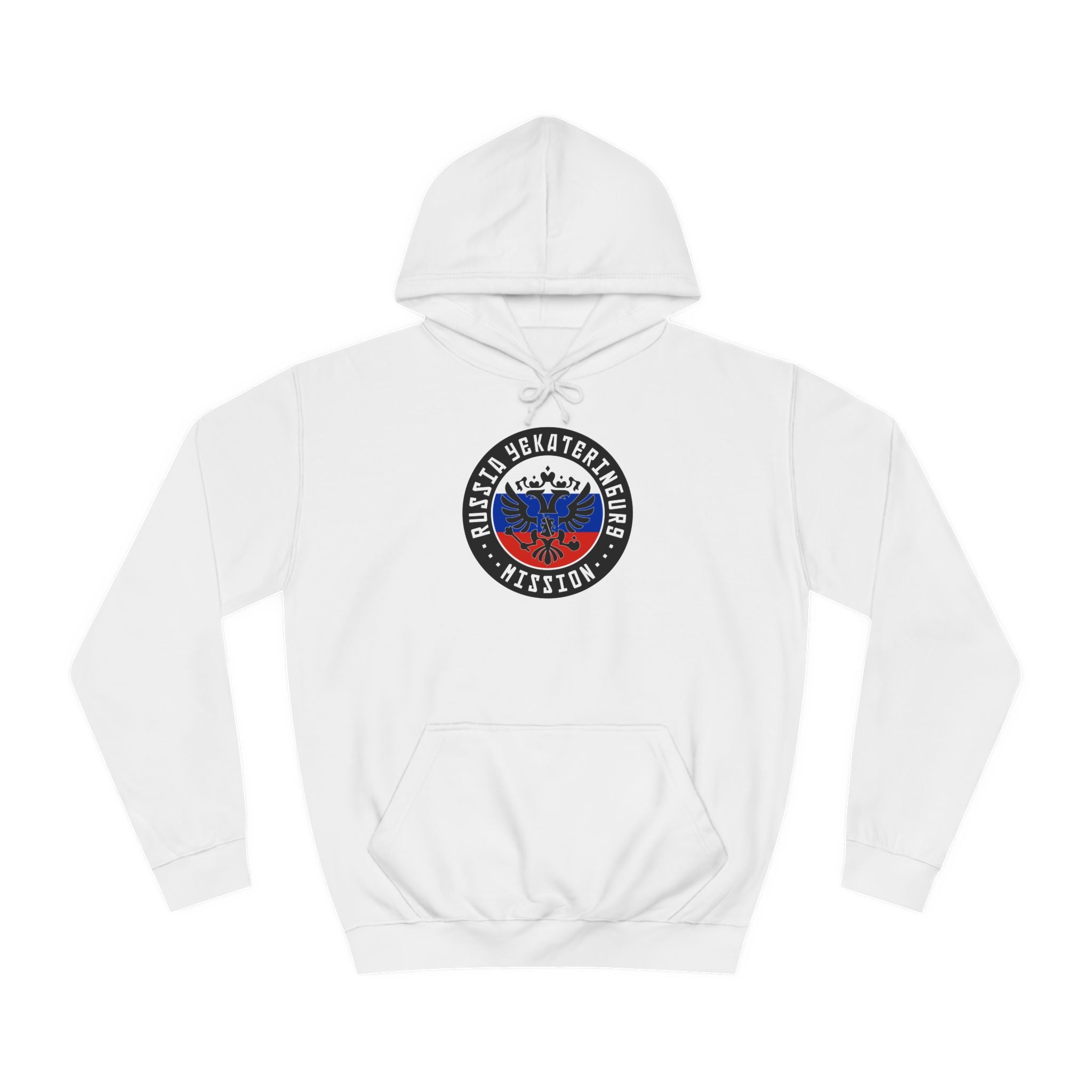 Russia Yekaterinburg Mission Flag Logo (Black Border) College Hoodie - Mission Wishlist - LDS Missionary Gift Store
