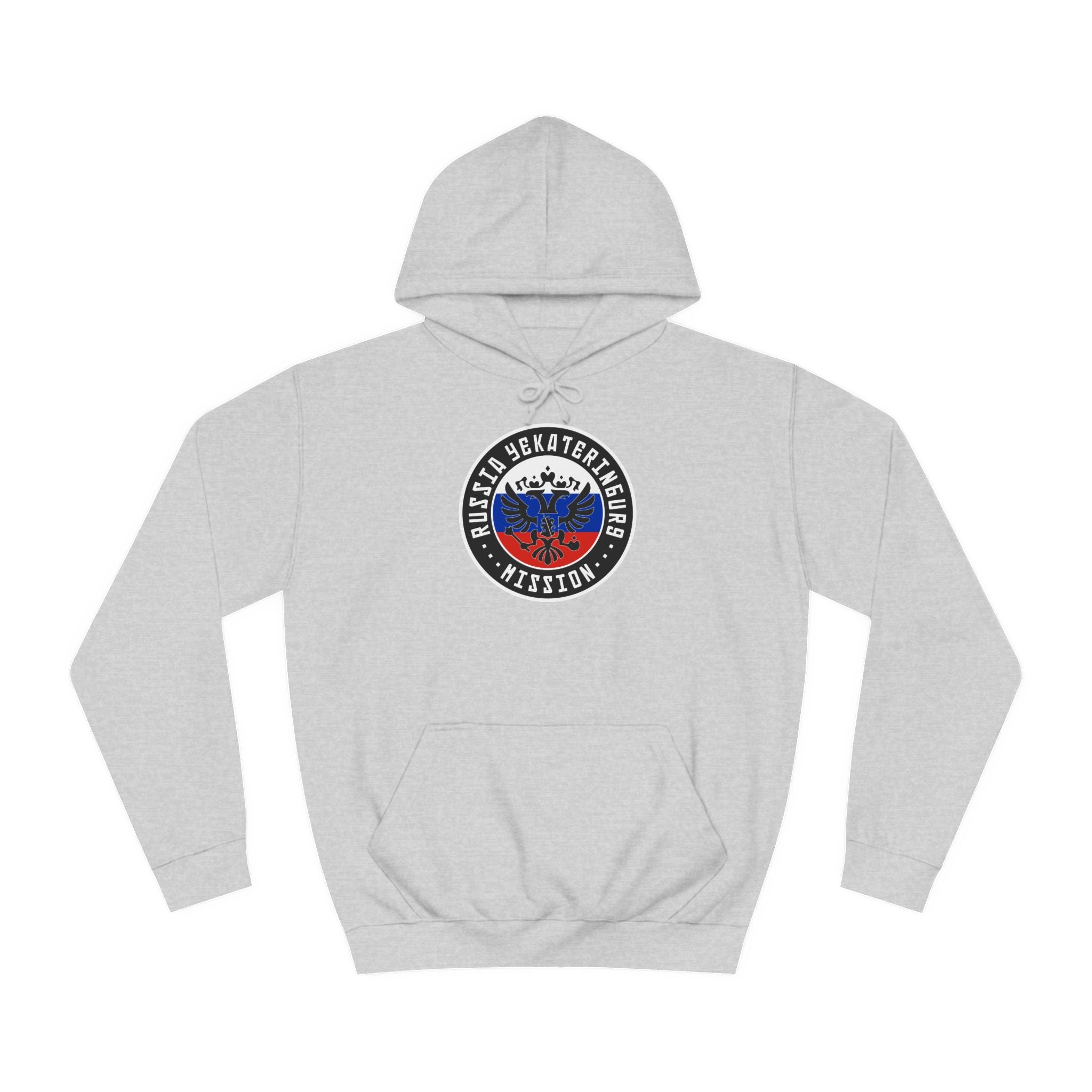 Russia Yekaterinburg Mission Flag Logo (Black Border) College Hoodie - Mission Wishlist - LDS Missionary Gift Store