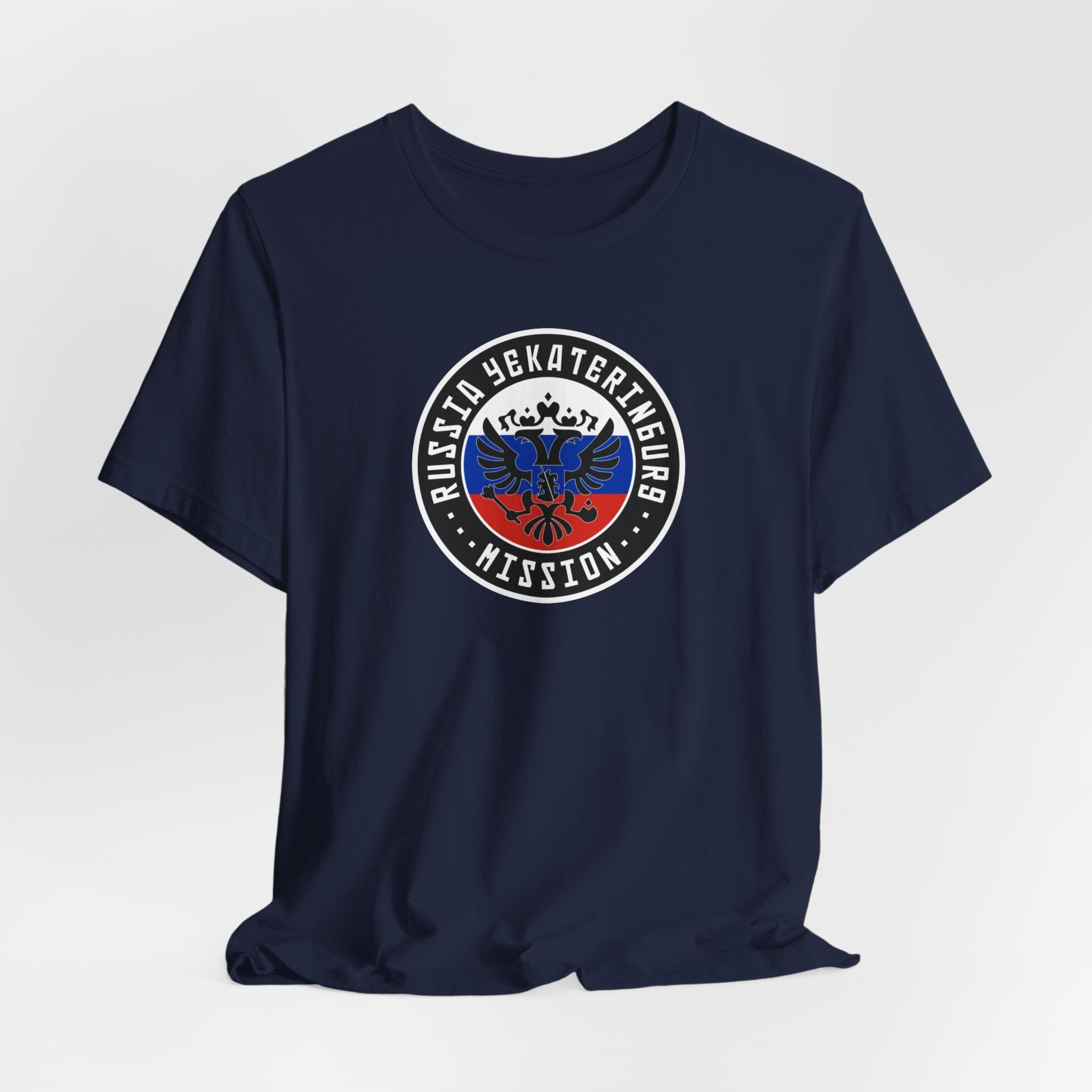 Russia Yekaterinburg Mission Flag Logo (Black Border) T-shirt - Mission Wishlist - LDS Missionary Gift Store
