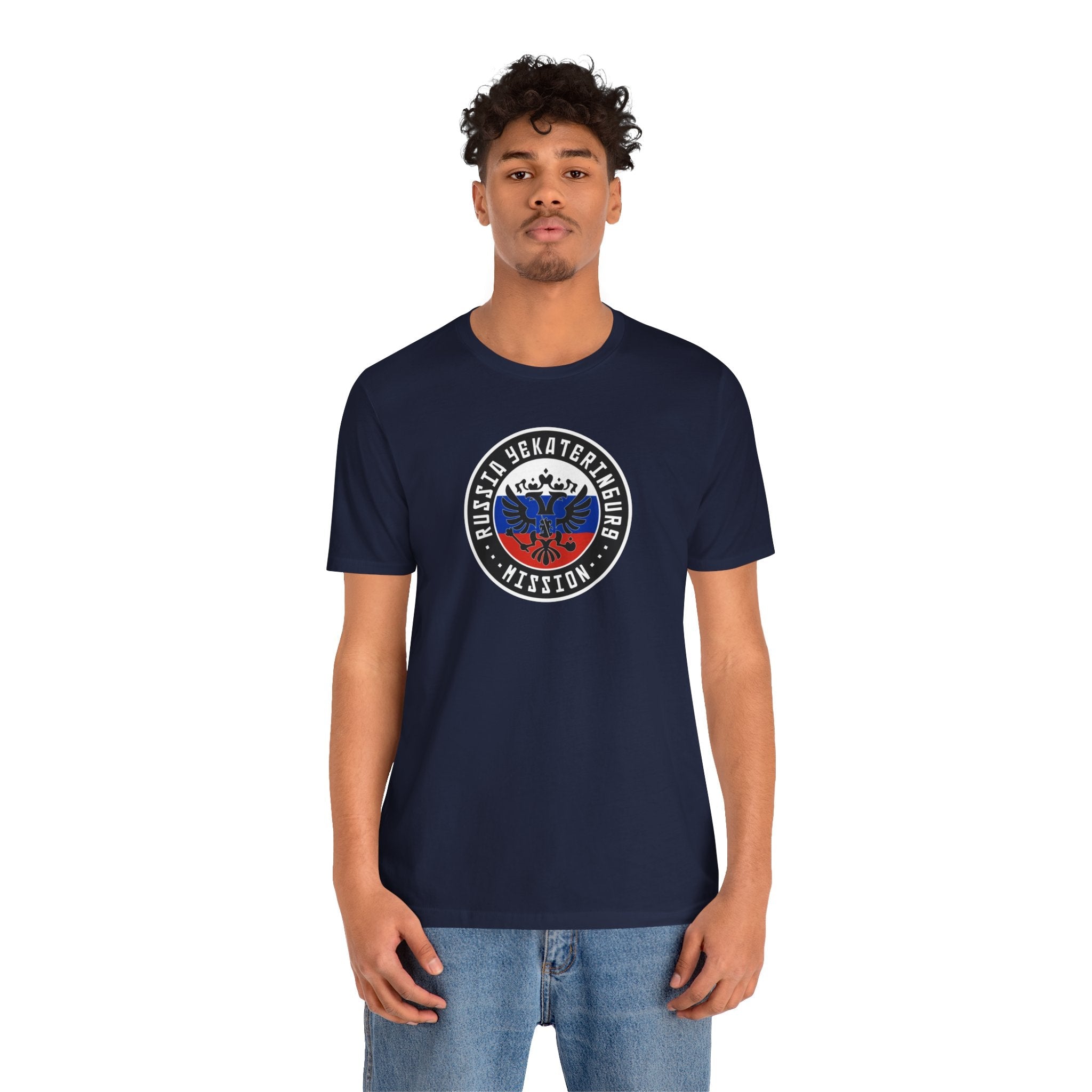 Russia Yekaterinburg Mission Flag Logo (Black Border) T-shirt - Mission Wishlist - LDS Missionary Gift Store