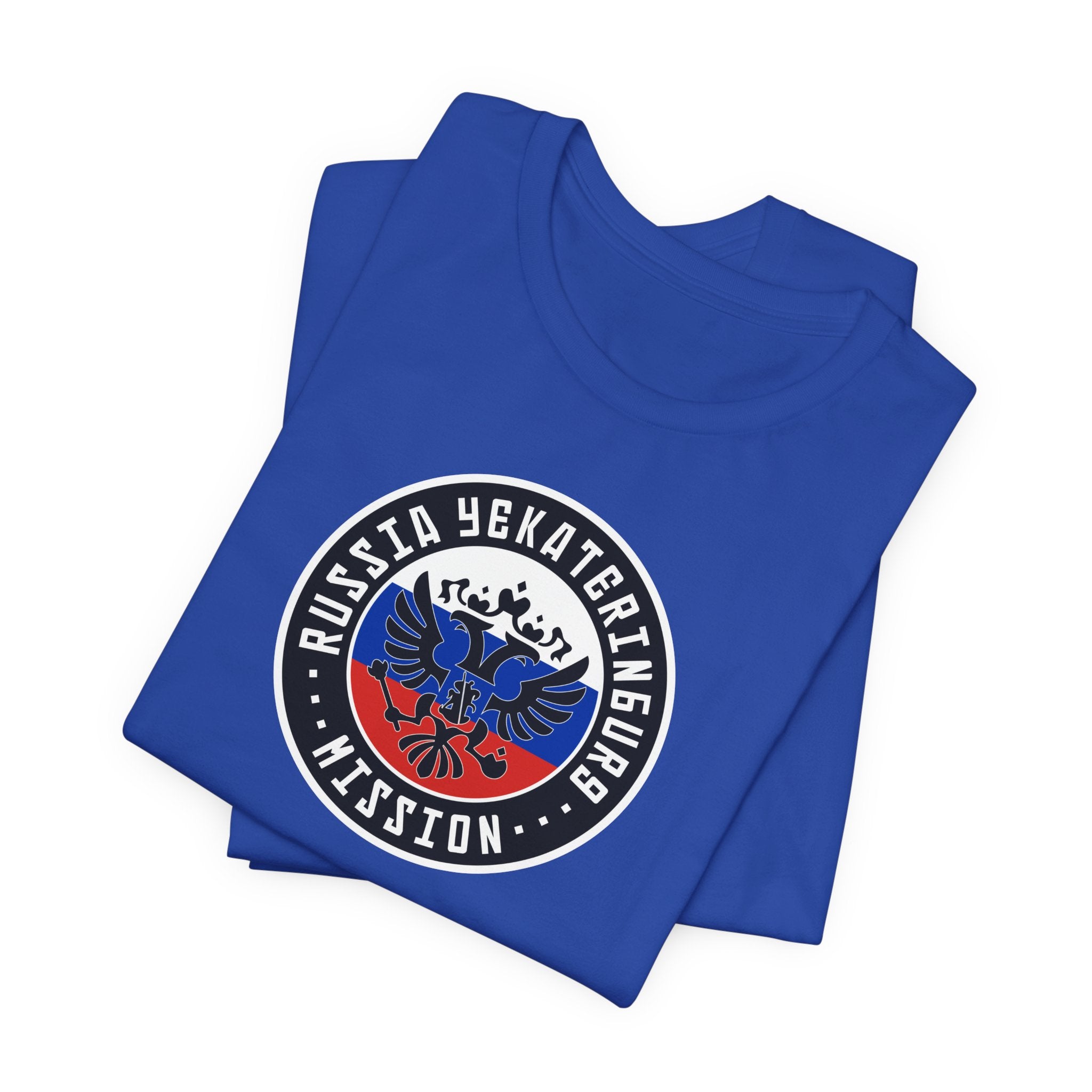 Russia Yekaterinburg Mission Flag Logo (Black Border) T-shirt - Mission Wishlist - LDS Missionary Gift Store