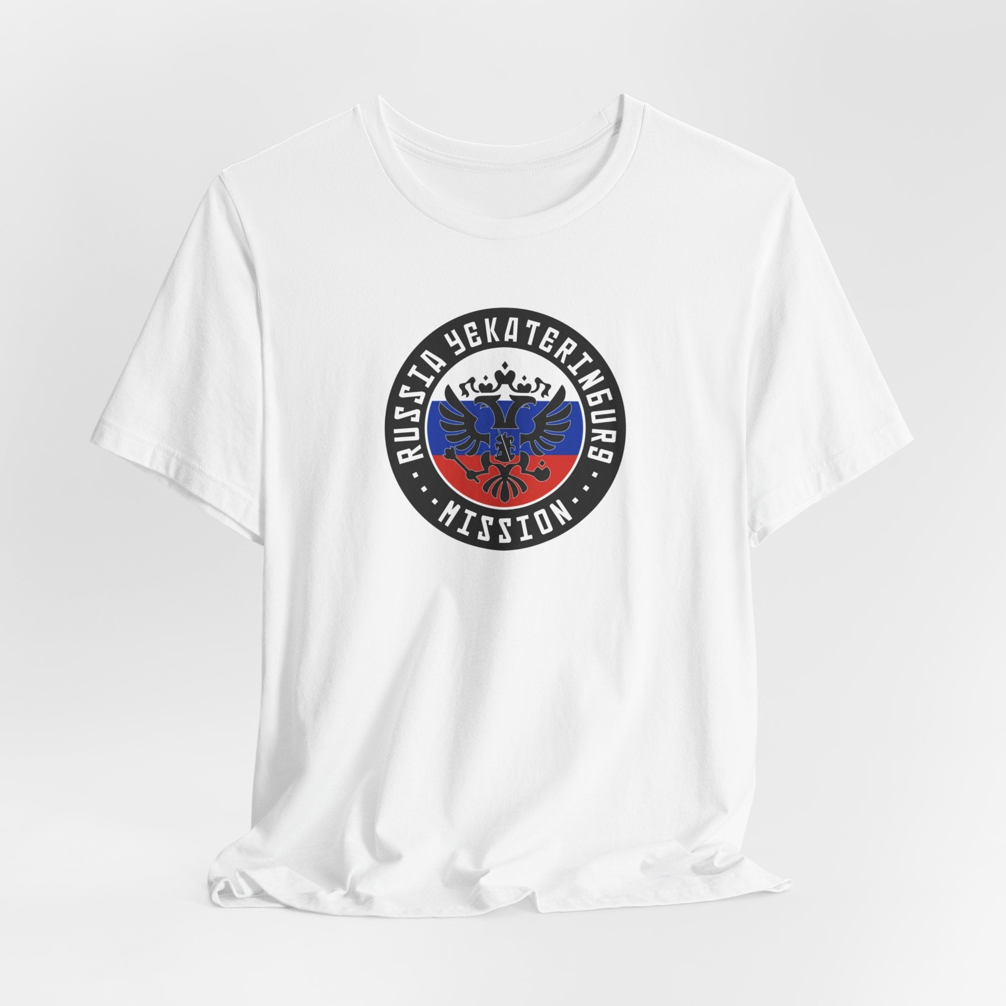 Russia Yekaterinburg Mission Flag Logo (Black Border) T-shirt - Mission Wishlist - LDS Missionary Gift Store