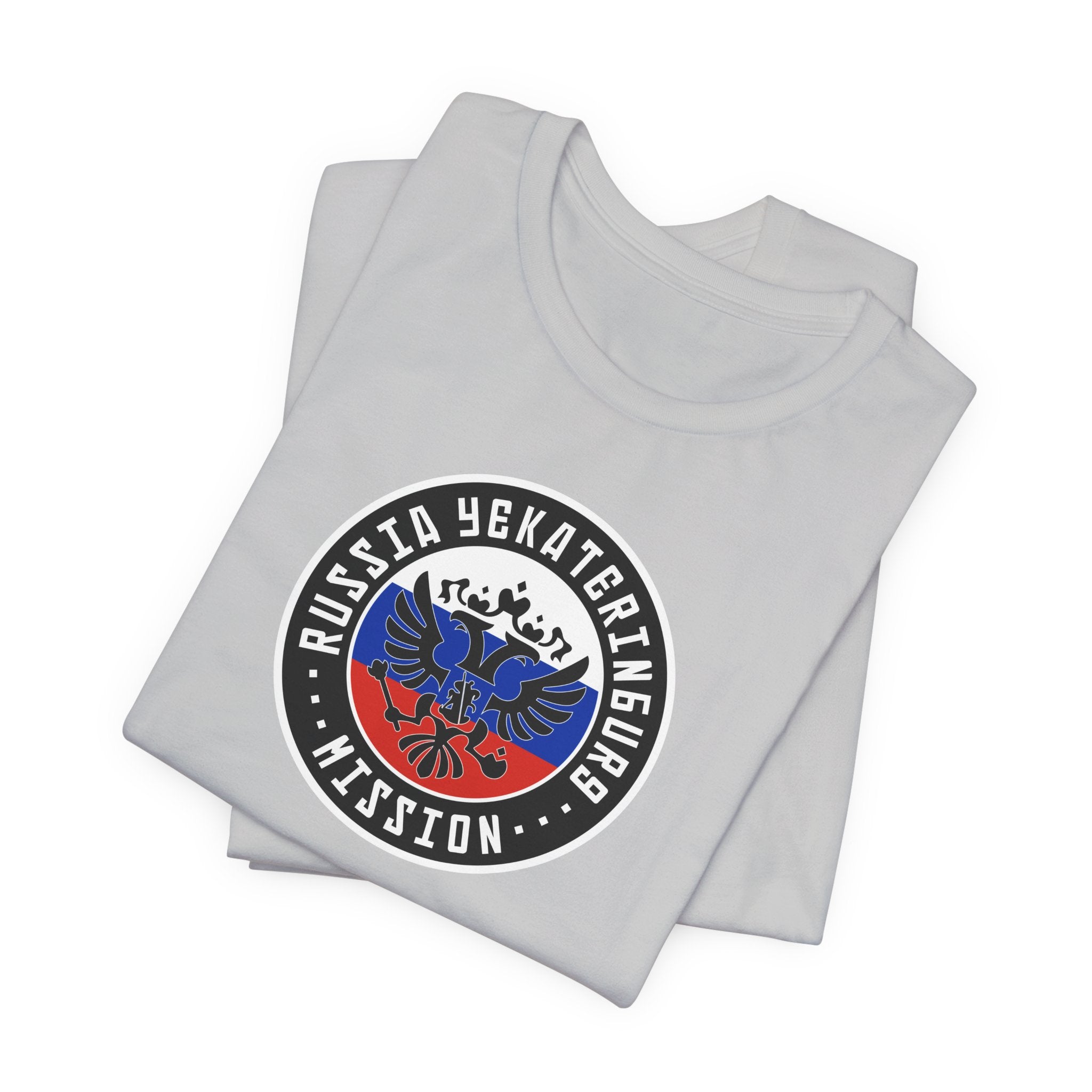 Russia Yekaterinburg Mission Flag Logo (Black Border) T-shirt - Mission Wishlist - LDS Missionary Gift Store