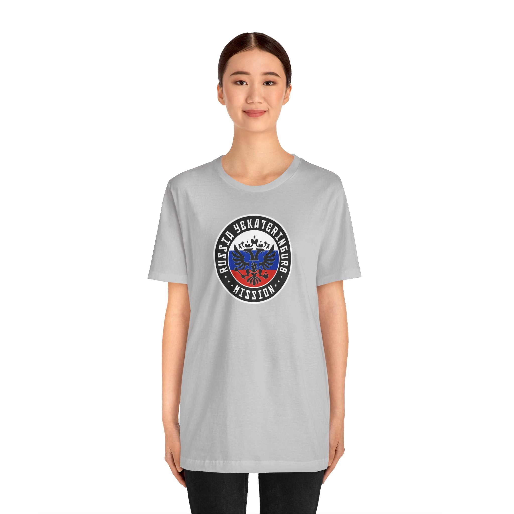 Russia Yekaterinburg Mission Flag Logo (Black Border) T-shirt - Mission Wishlist - LDS Missionary Gift Store