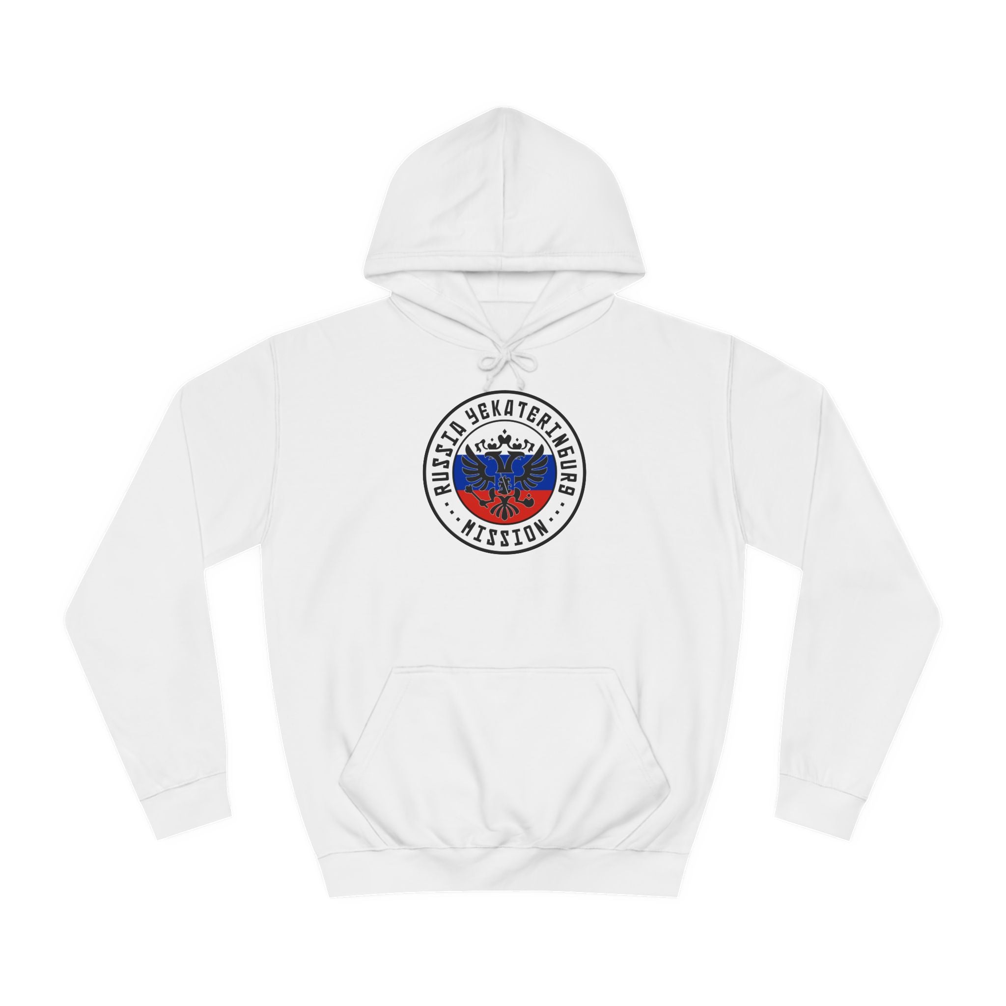 Russia Yekaterinburg Mission Flag Logo (White Border) College Hoodie - Mission Wishlist - LDS Missionary Gift Store