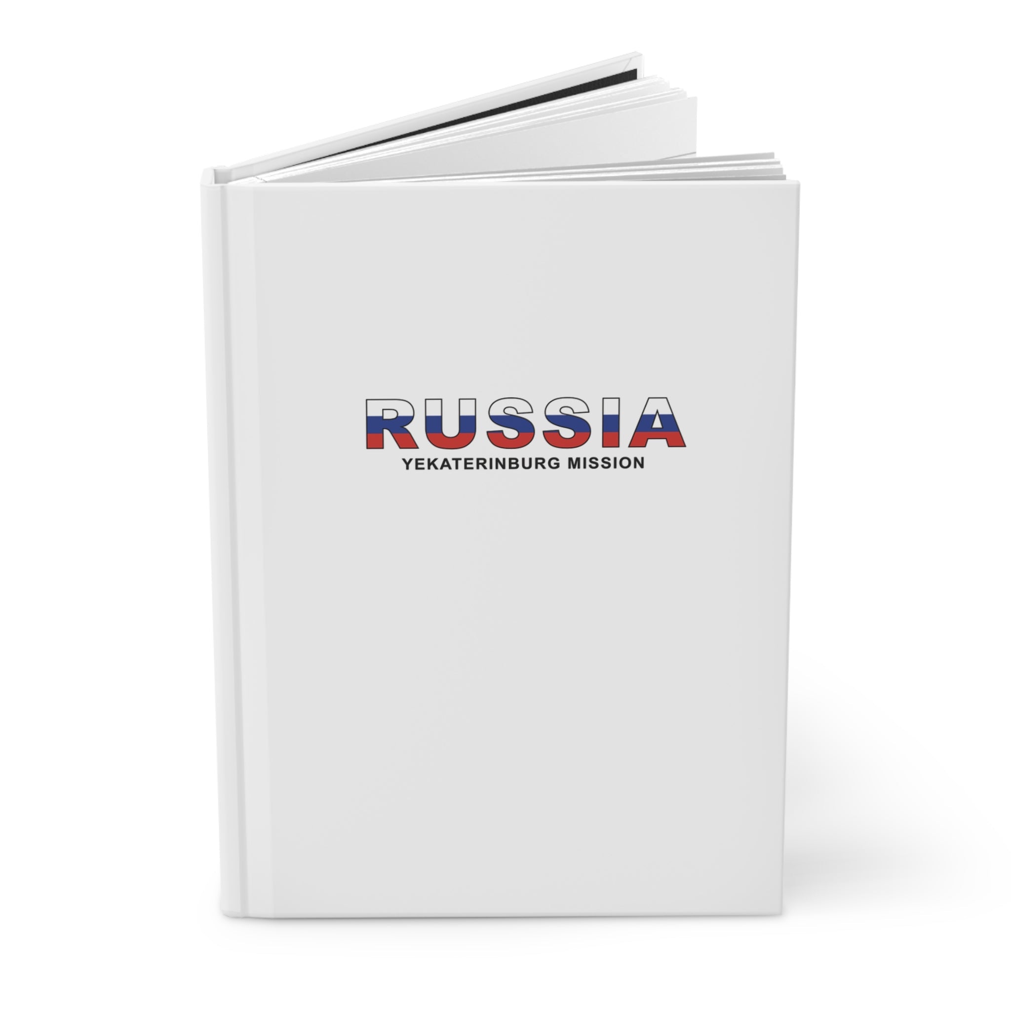 Russia Yekaterinburg Mission Flag Title White Hardcover Journal Matte - Latter-Day Saint LDS Missionary Gift - Book of Mormon
