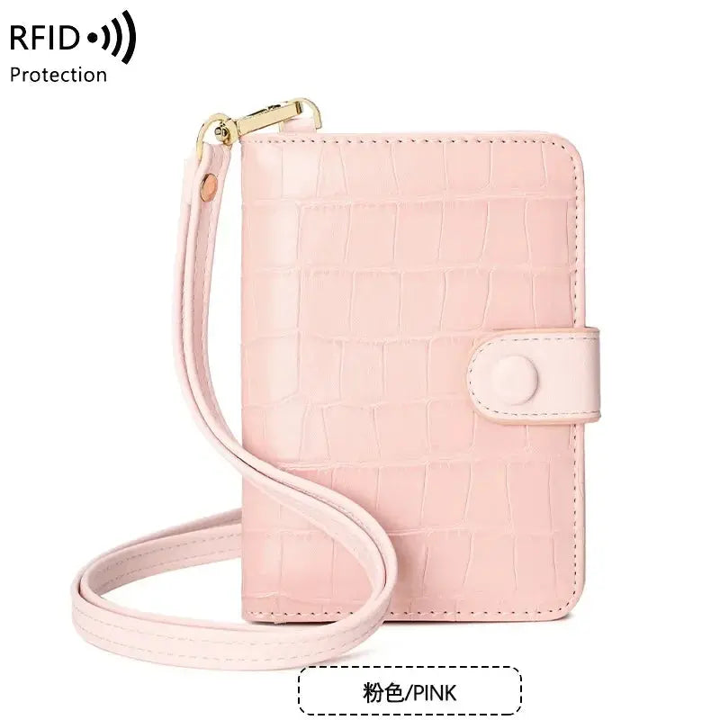 Passport Holder with Neck Lanyard Card Holders Travel Passport Cover RFID Blocking Passport Wallet for Men and Women