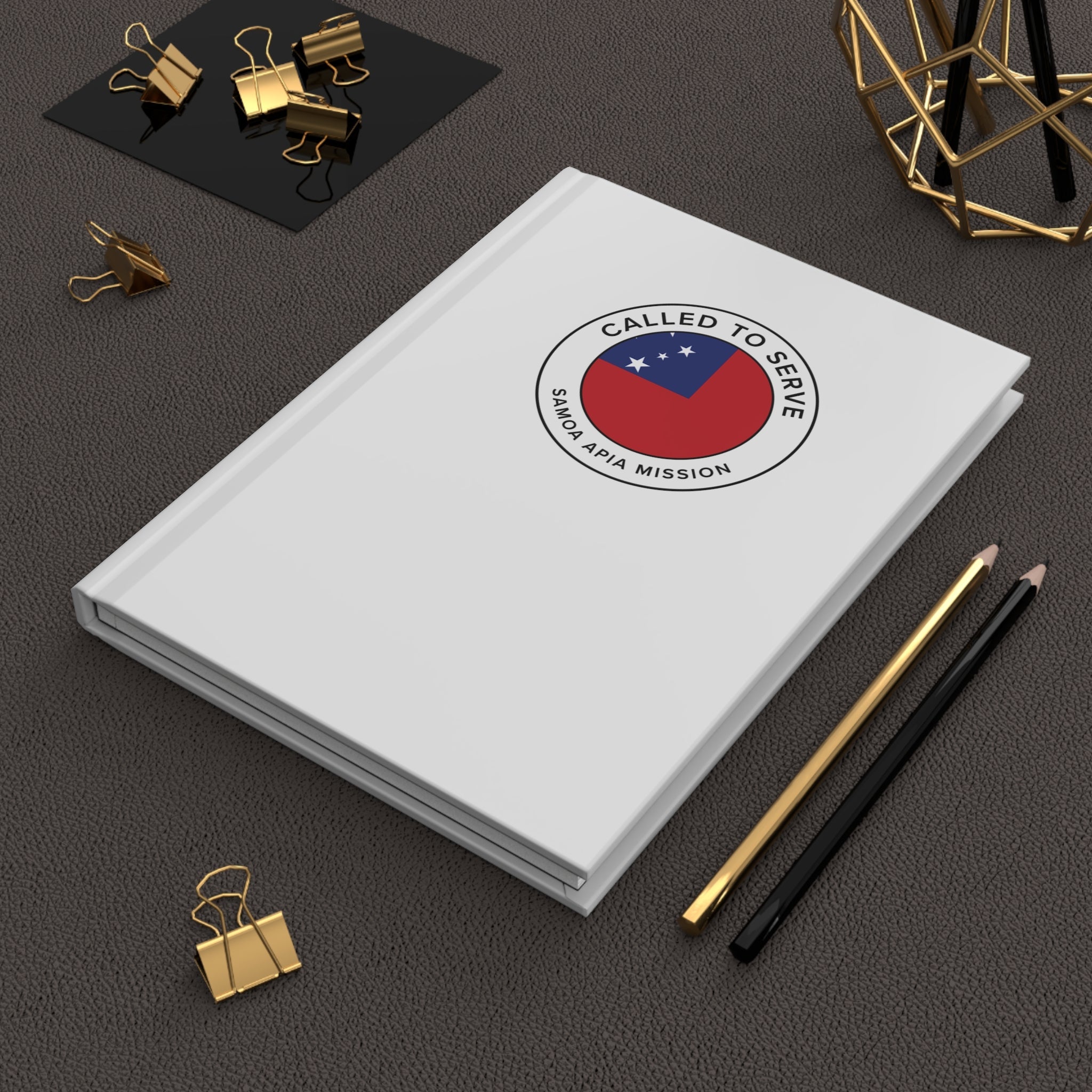Samoa Apia Mission Circle Flag Called to Serve White Hardcover Journal Matte - Latter-Day Saint LDS Missionary Gift - Book of Mormon