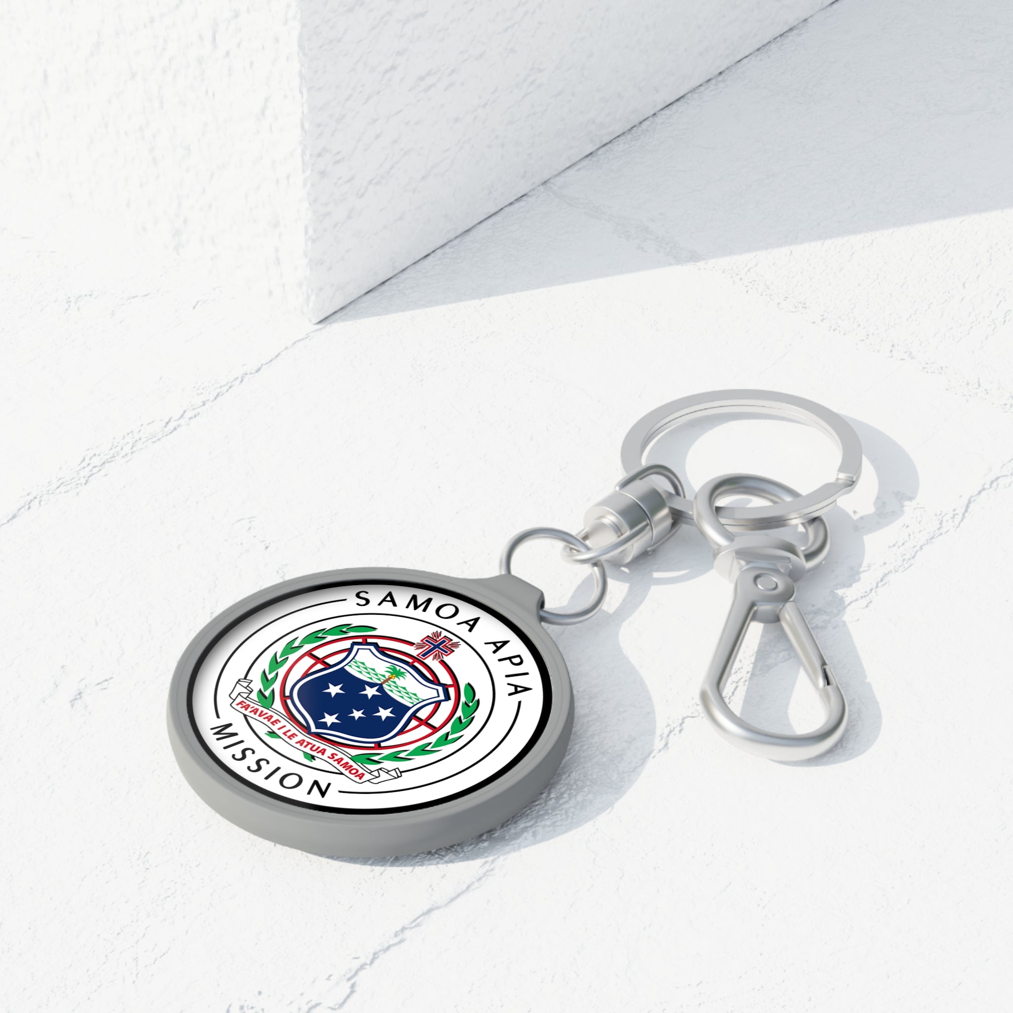 Samoa Apia Mission Circle Flag Key Tag - Latter-Day Saint LDS Missionary Gift - Book of Mormon