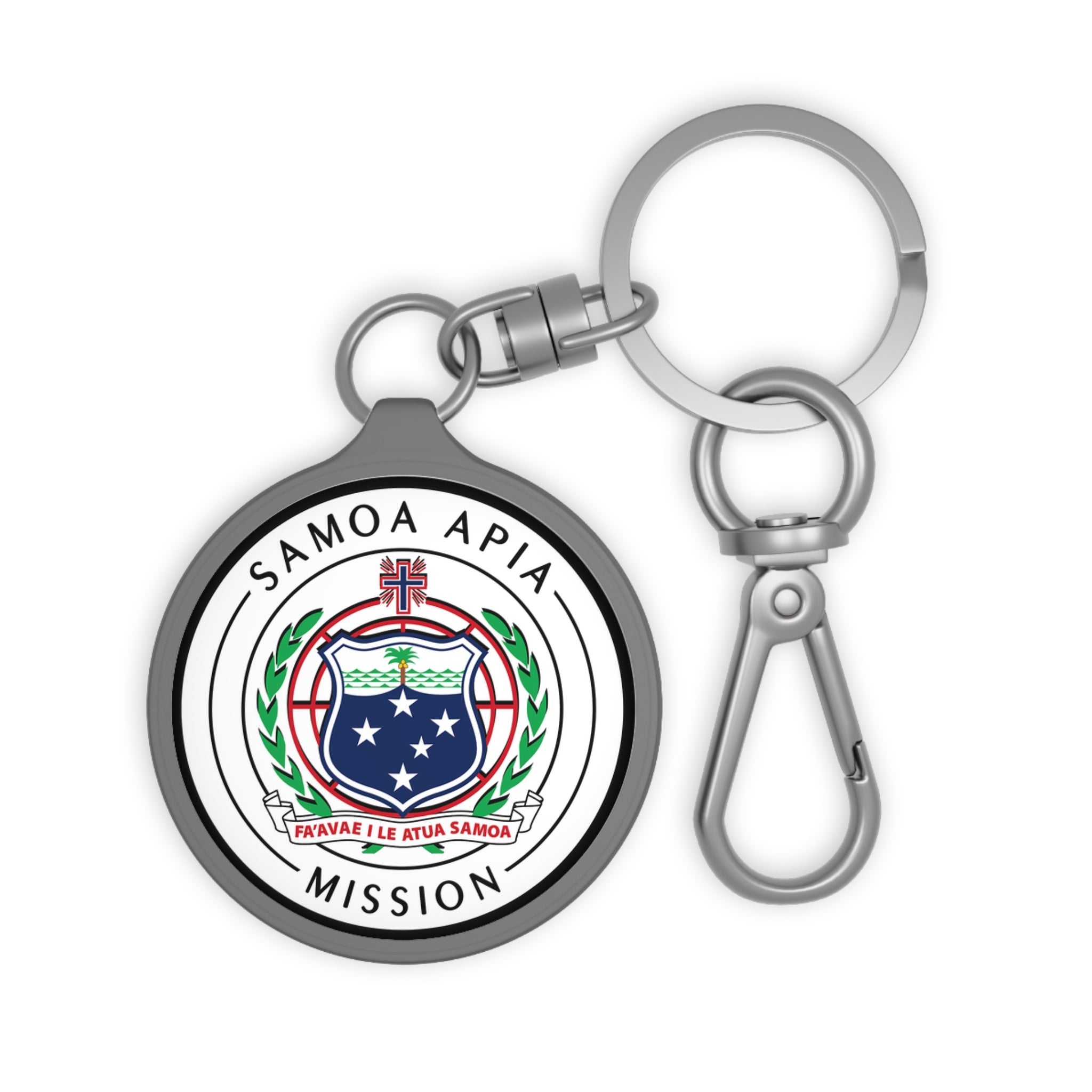 Samoa Apia Mission Circle Flag Key Tag - Latter-Day Saint LDS Missionary Gift - Book of Mormon